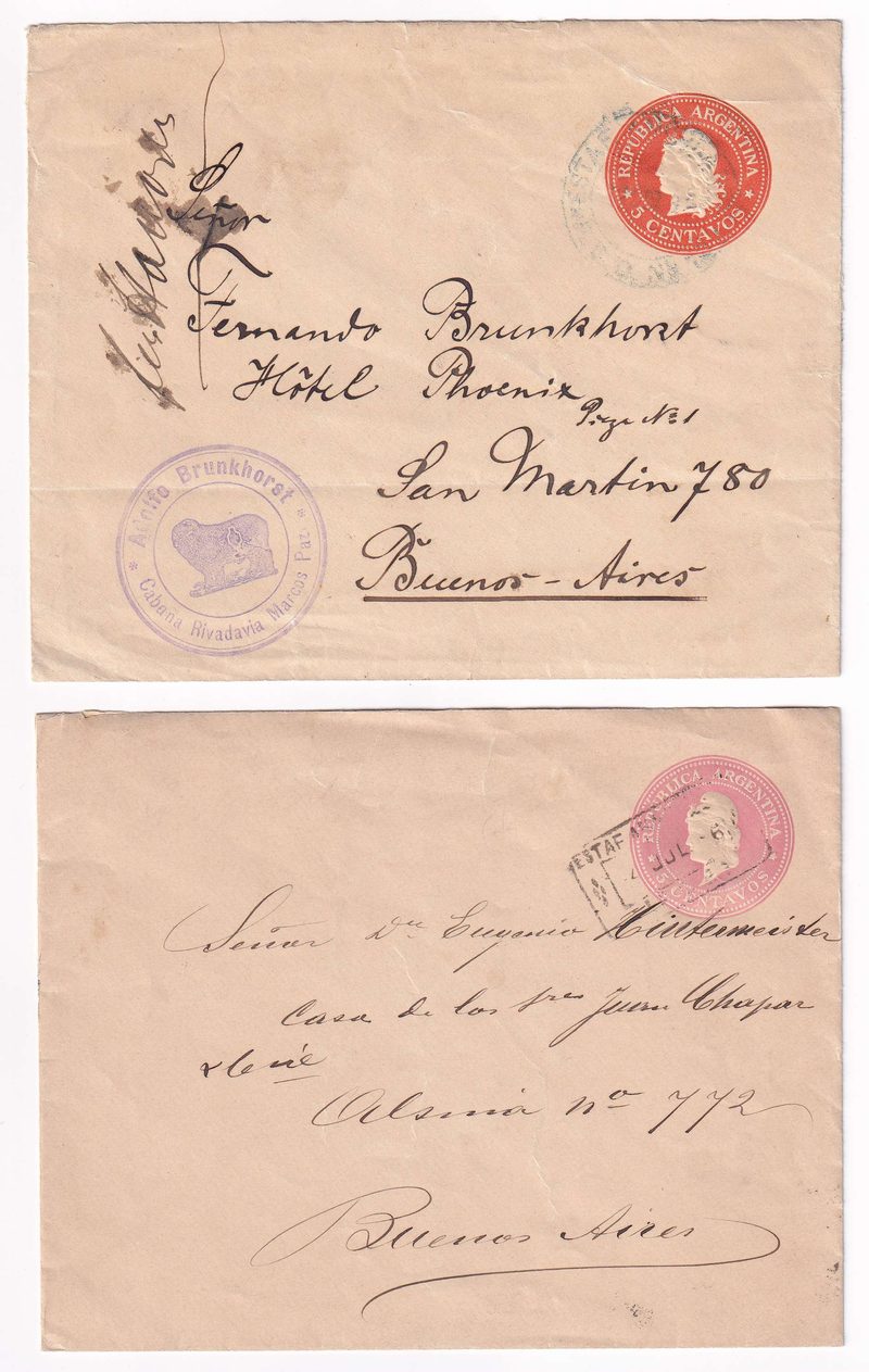 Argentina 1896 — Railroad Transit Post Office Cancels