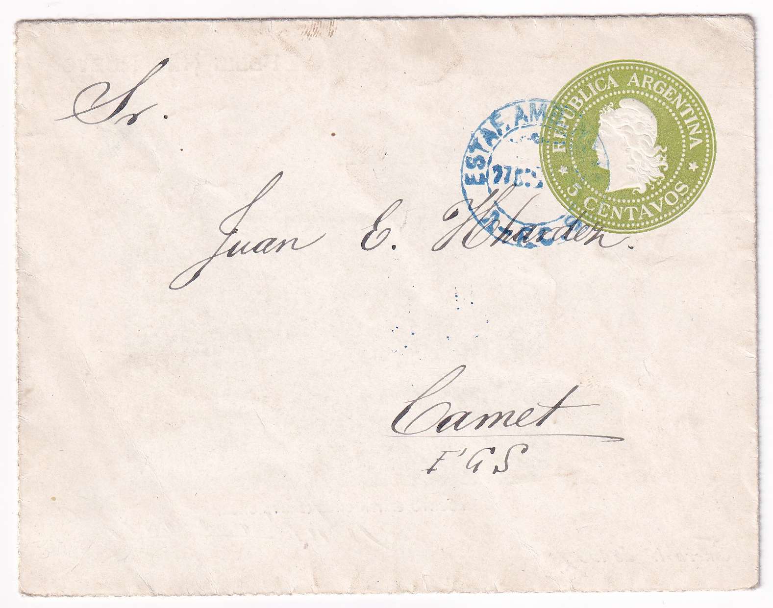 Argentina 1902 — Railroad Transit Post Office