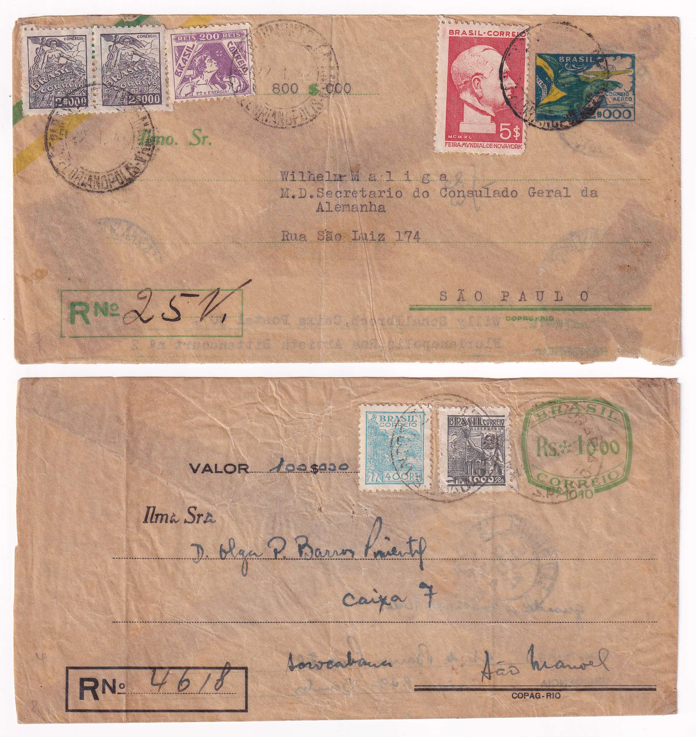 Brazil 1942 — Transparent Envelopes