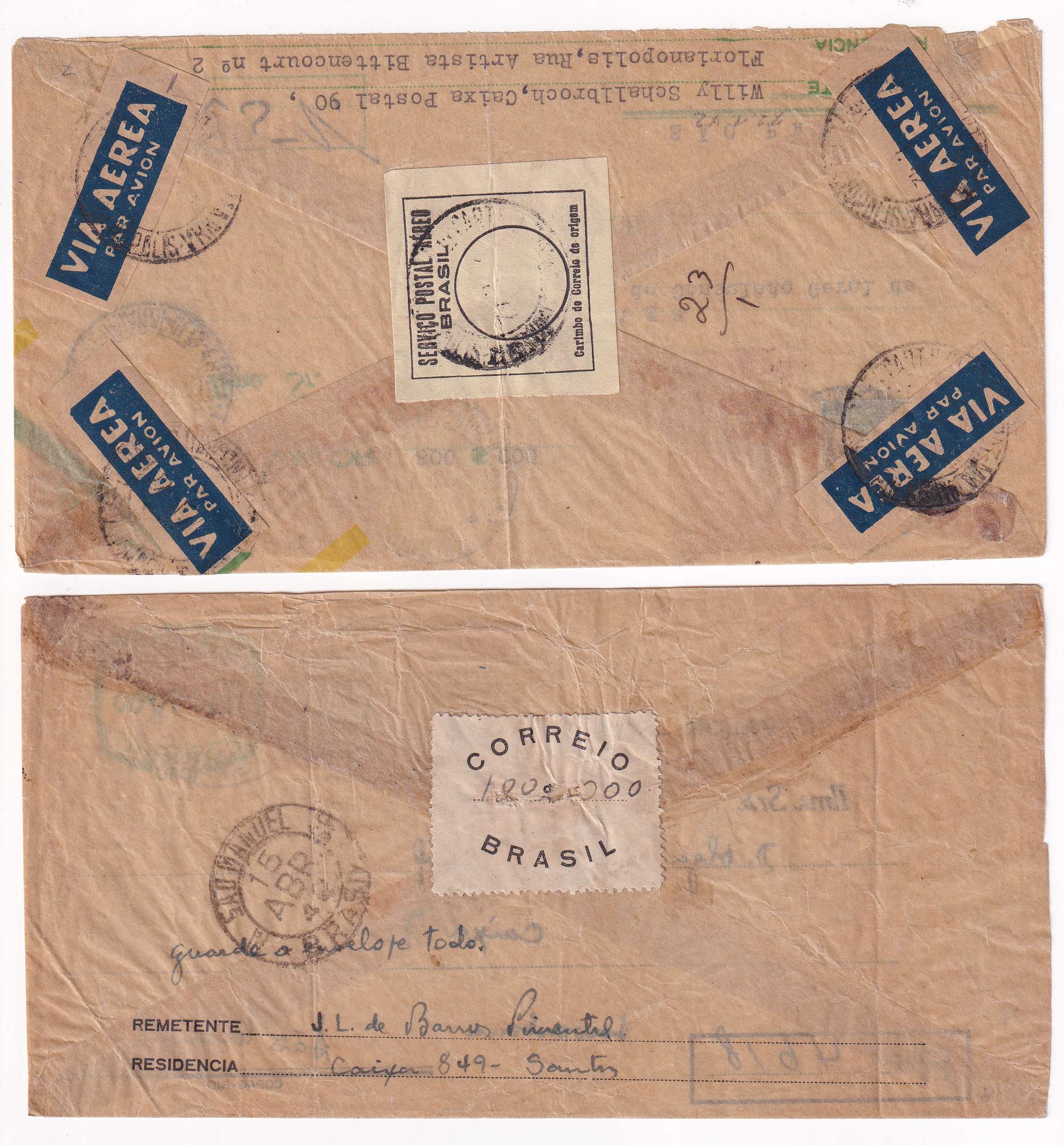 Brazil 1942 — Transparent Envelopes