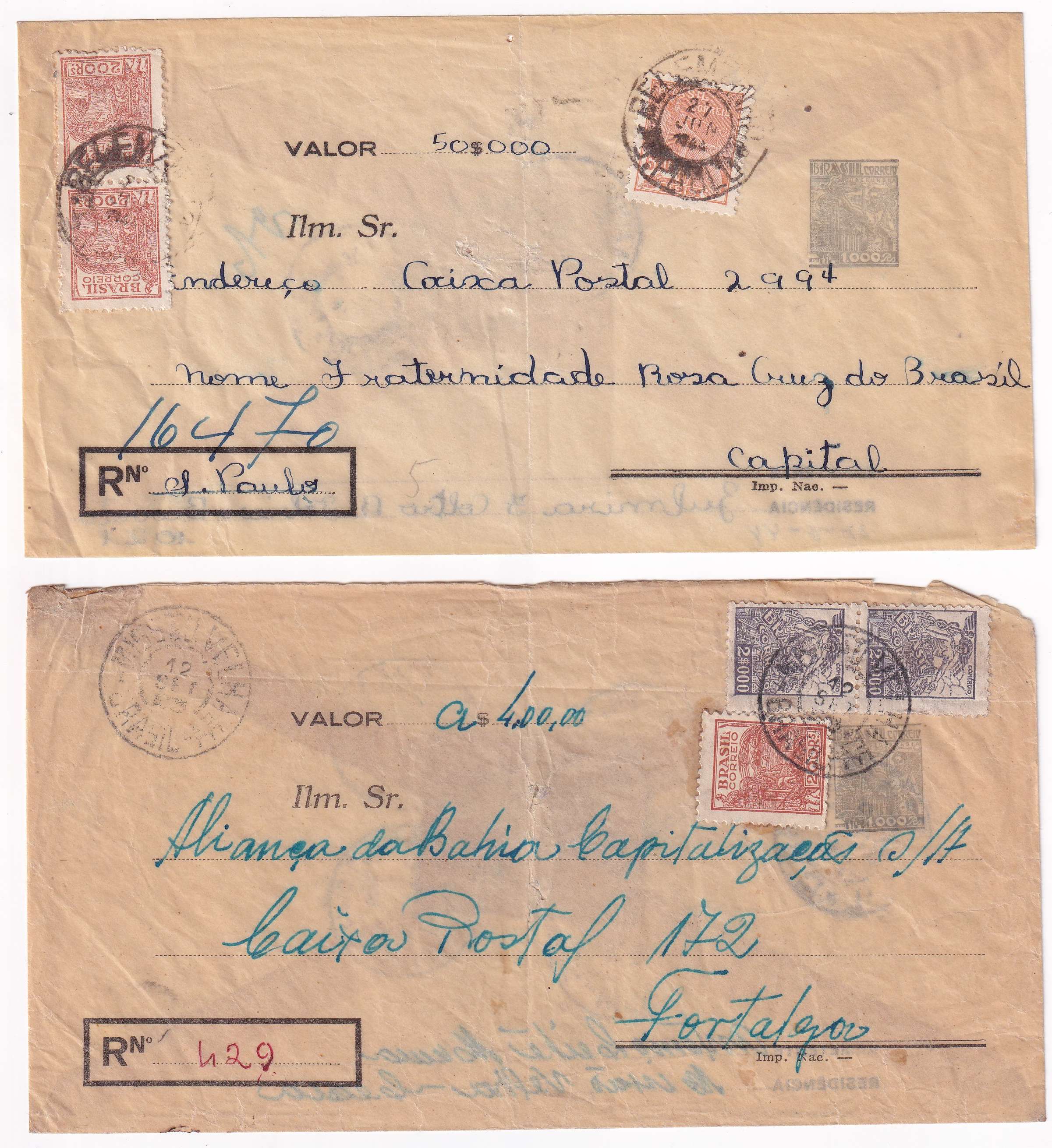 Brazil 1944 — Transparent Envelopes