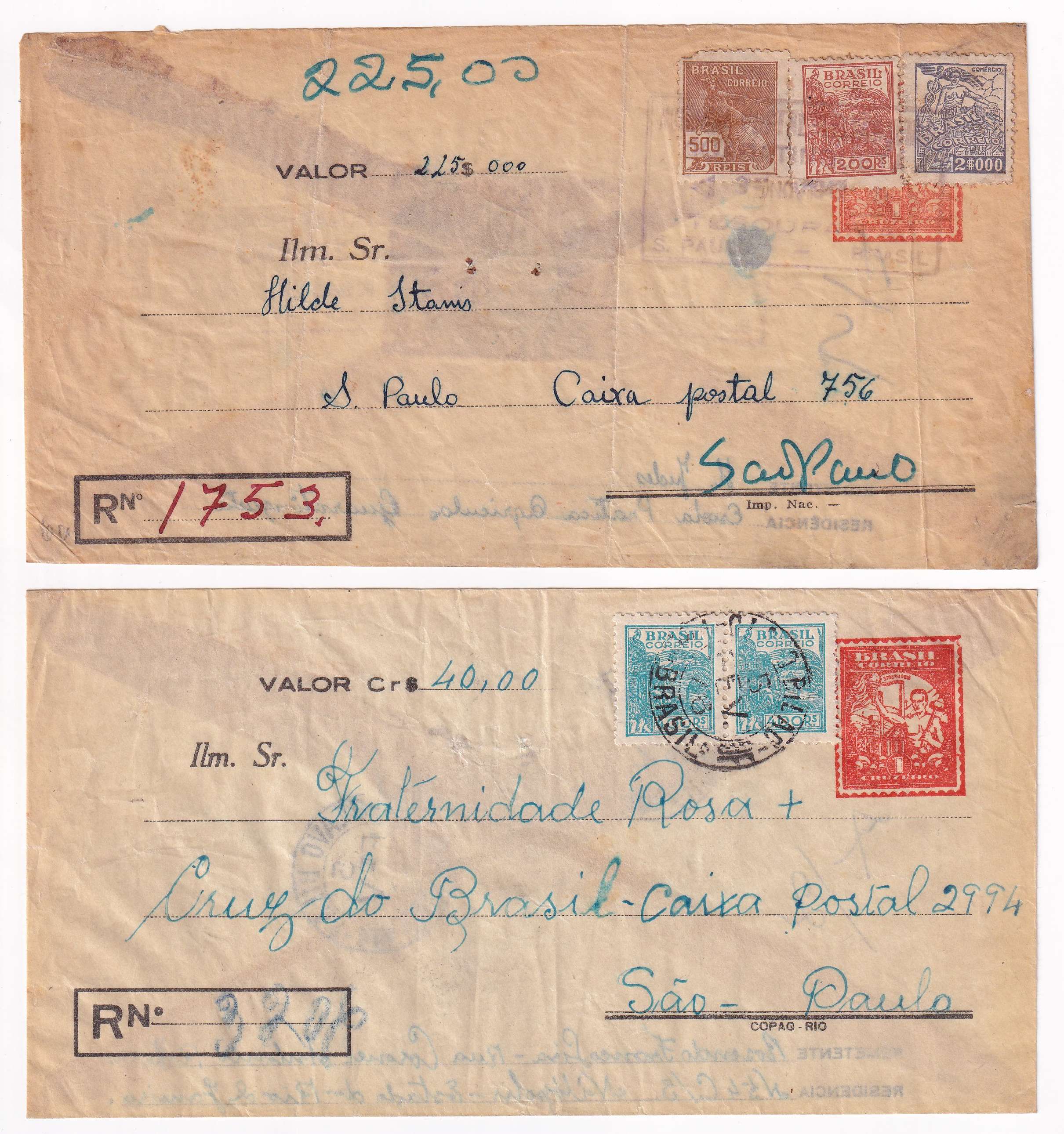 Brazil 1943 — Transparent Envelopes