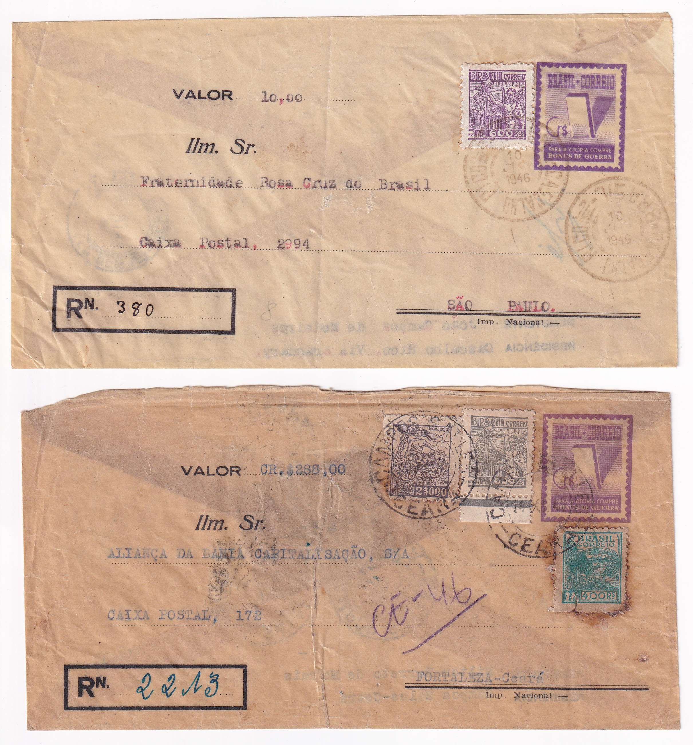 Brazil 1943 — Transparent Envelopes