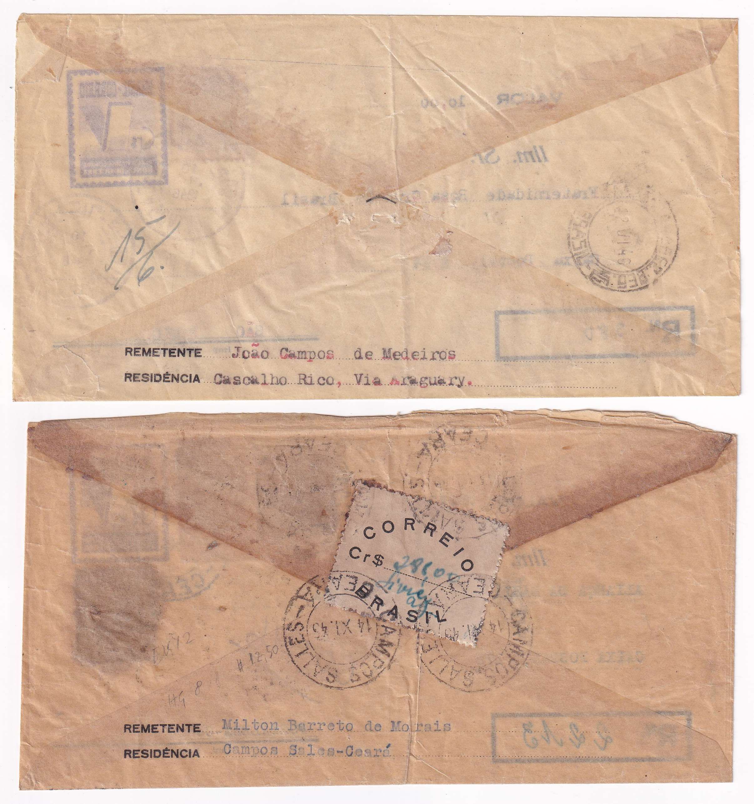 Brazil 1943 — Transparent Envelopes