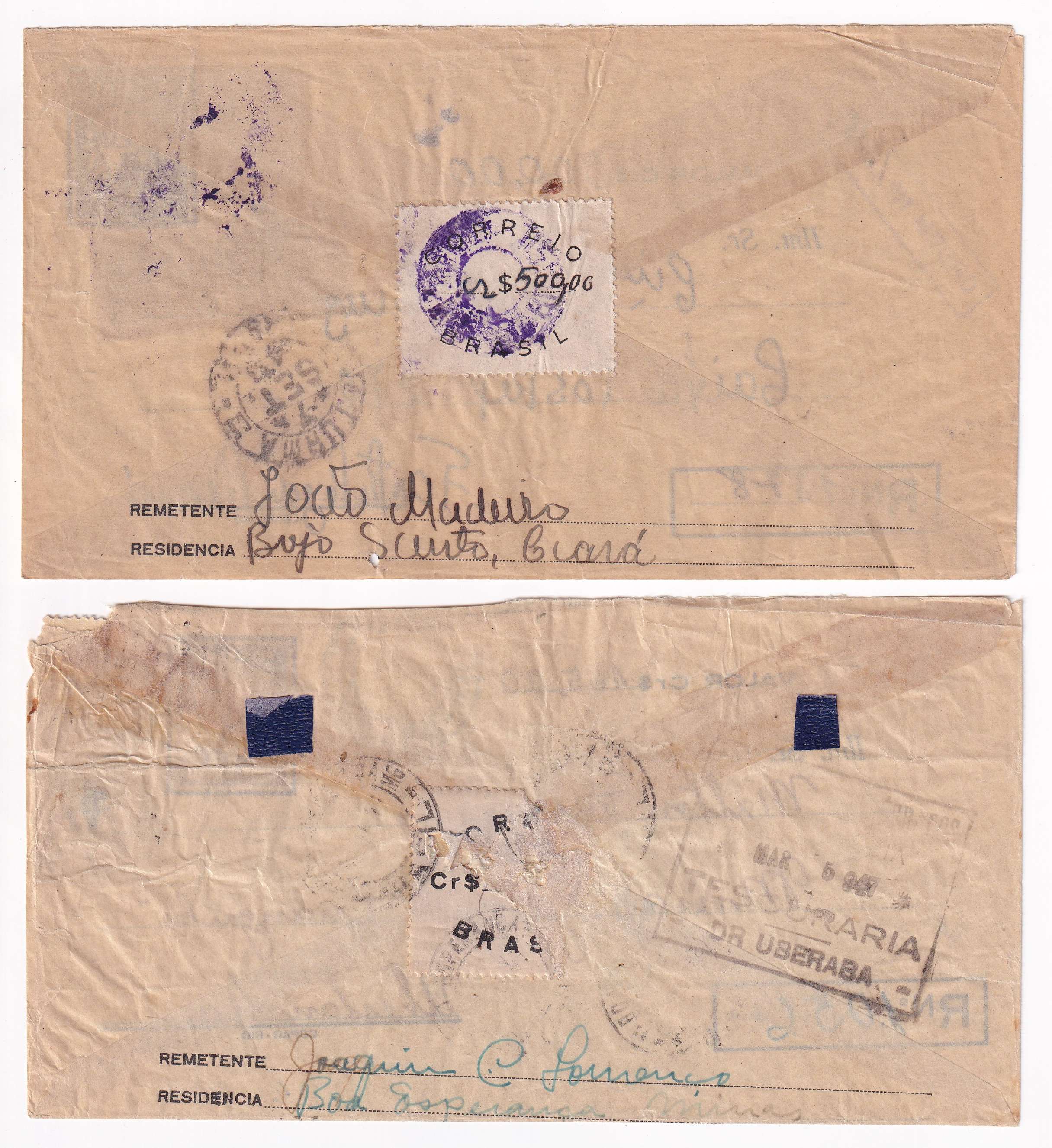 Brazil 1946 — Transparent Envelopes
