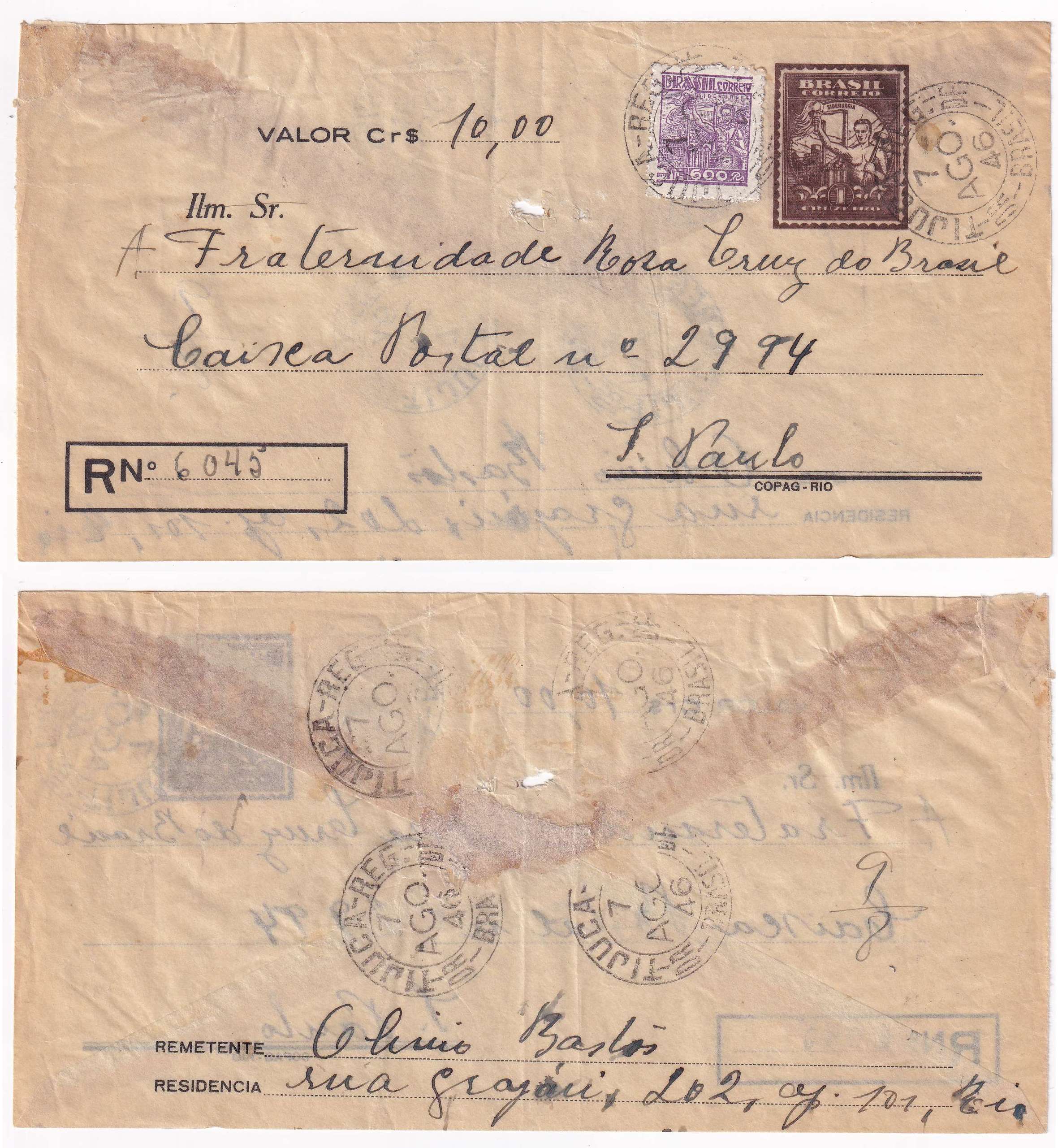 Brazil 1946 — Transparent Envelopes