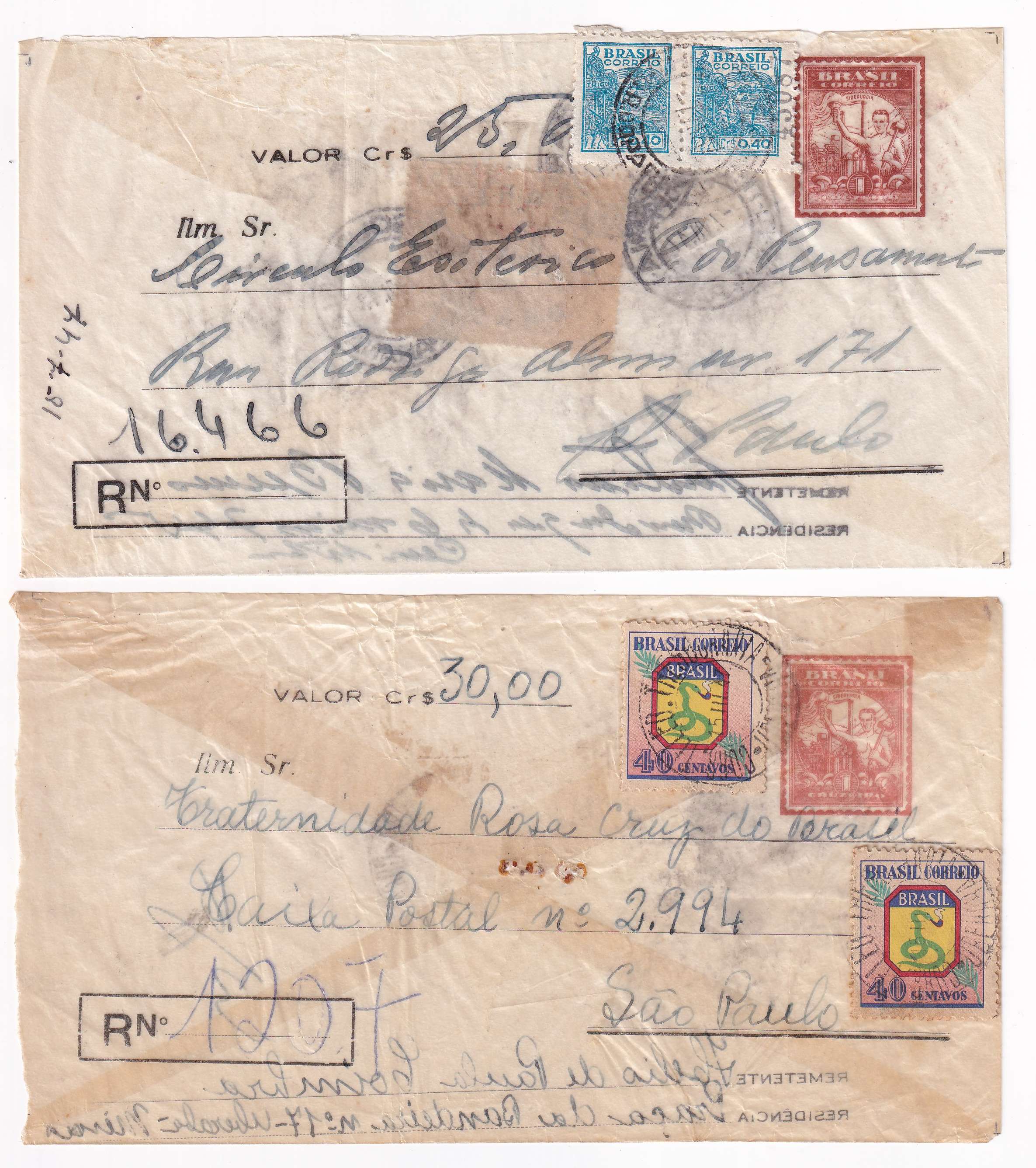 Brazil 1947 — Transparent Envelopes