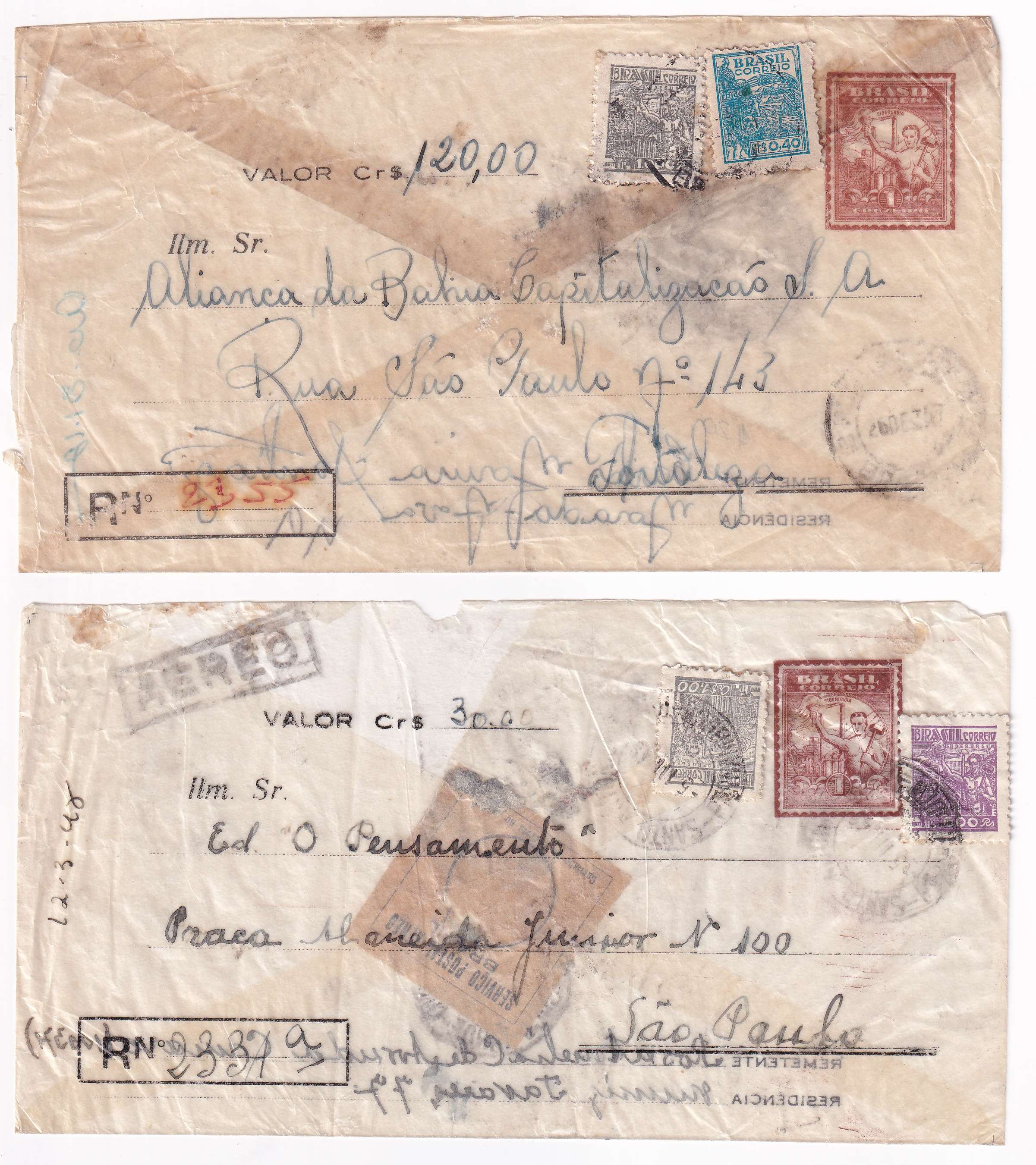 Brazil 1947 — Transparent Envelopes