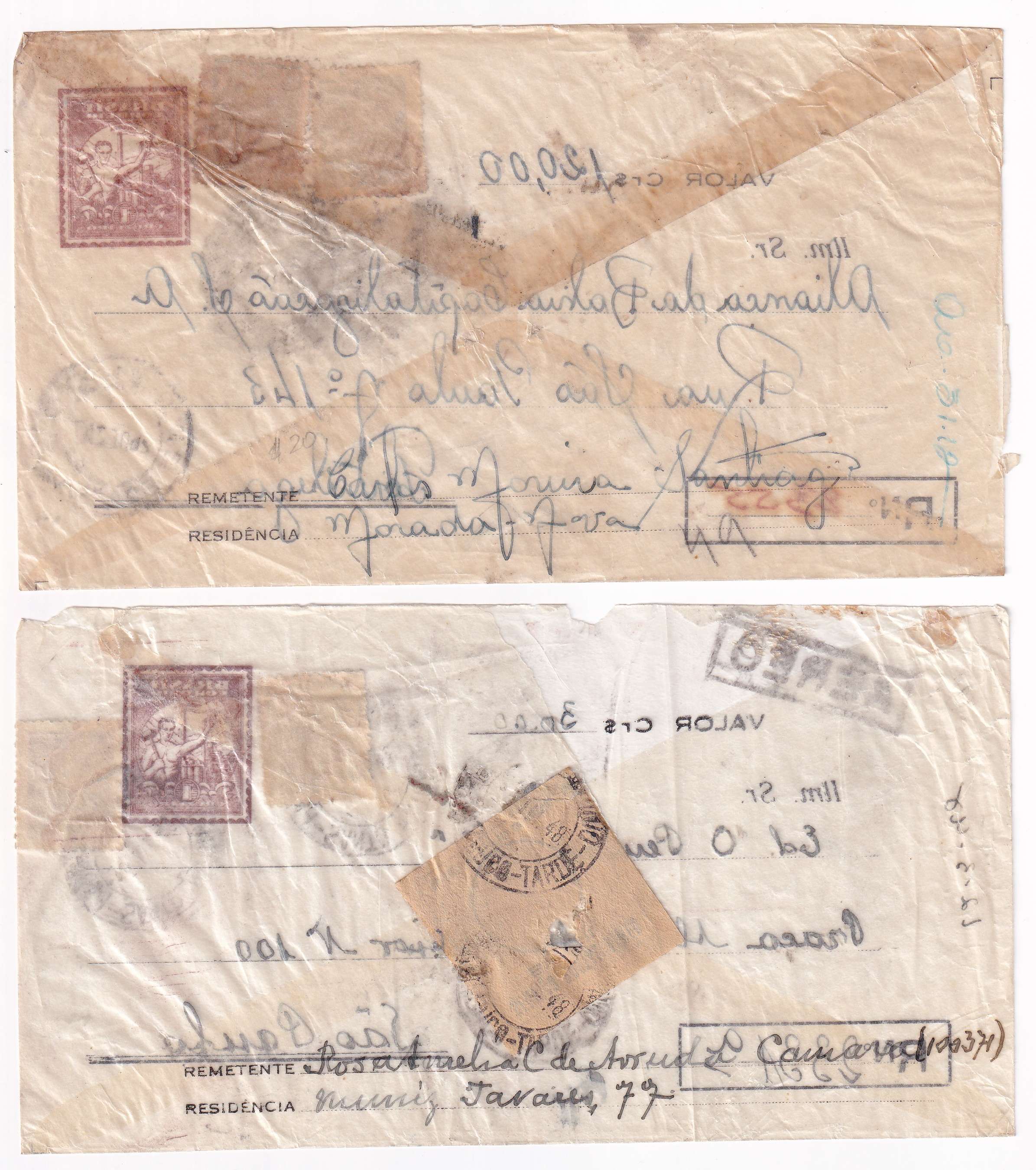 Brazil 1947 — Transparent Envelopes