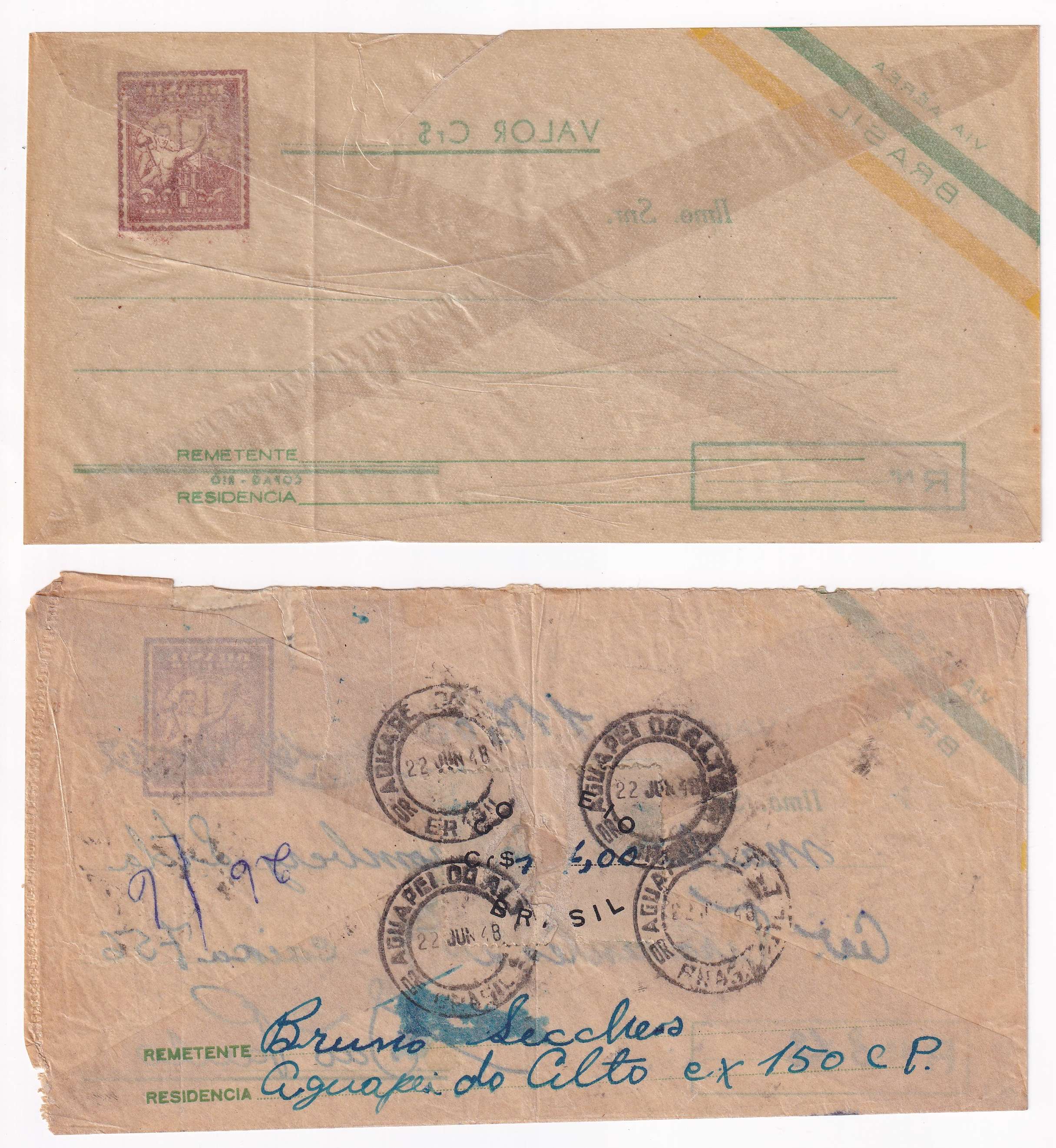 Brazil 1947 — Transparent Envelope