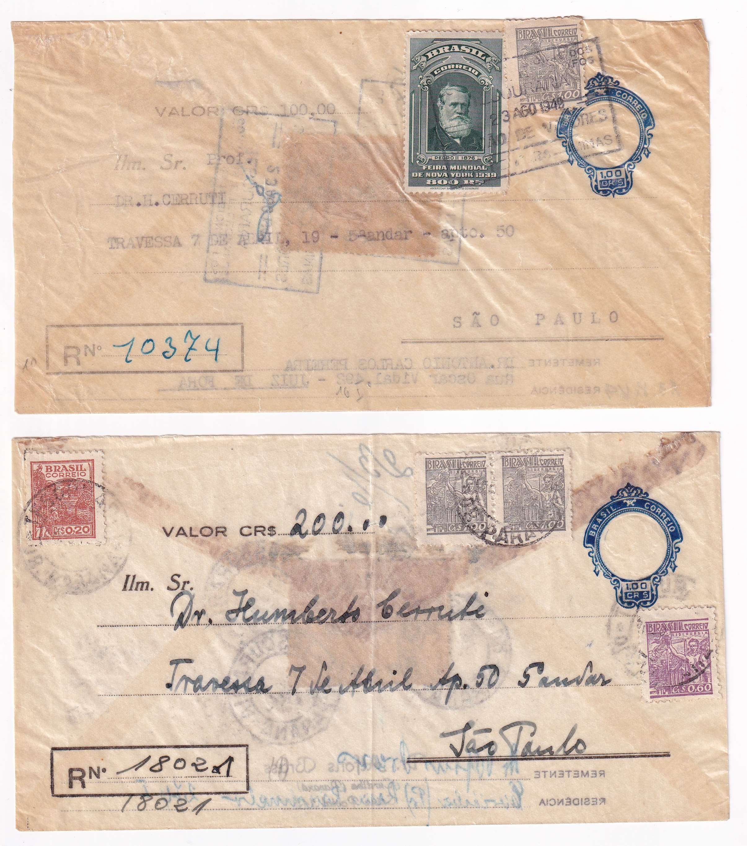 Brazil 1949 — Transparent Envelopes
