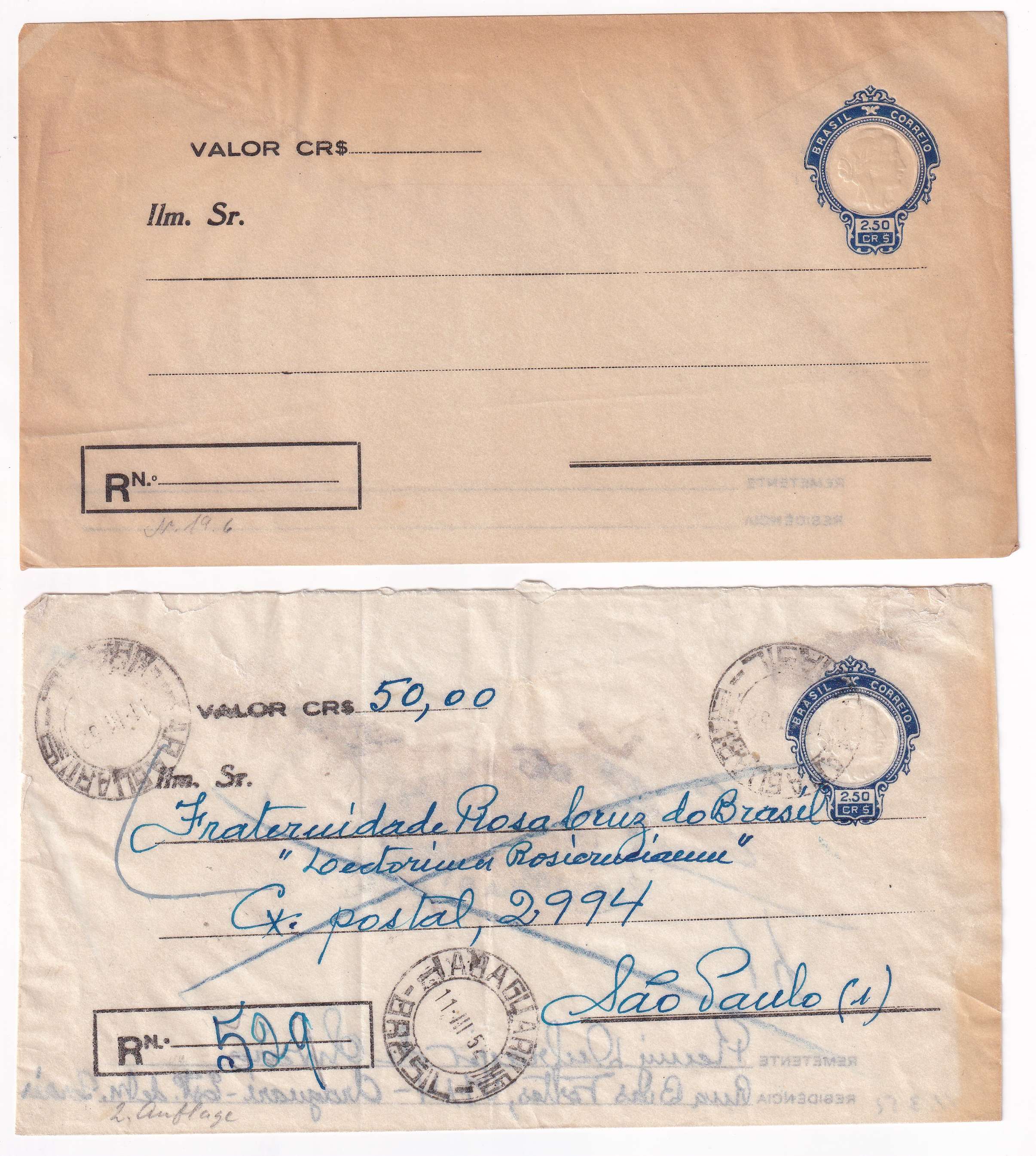 Brazil 1949 — Transparent Envelopes