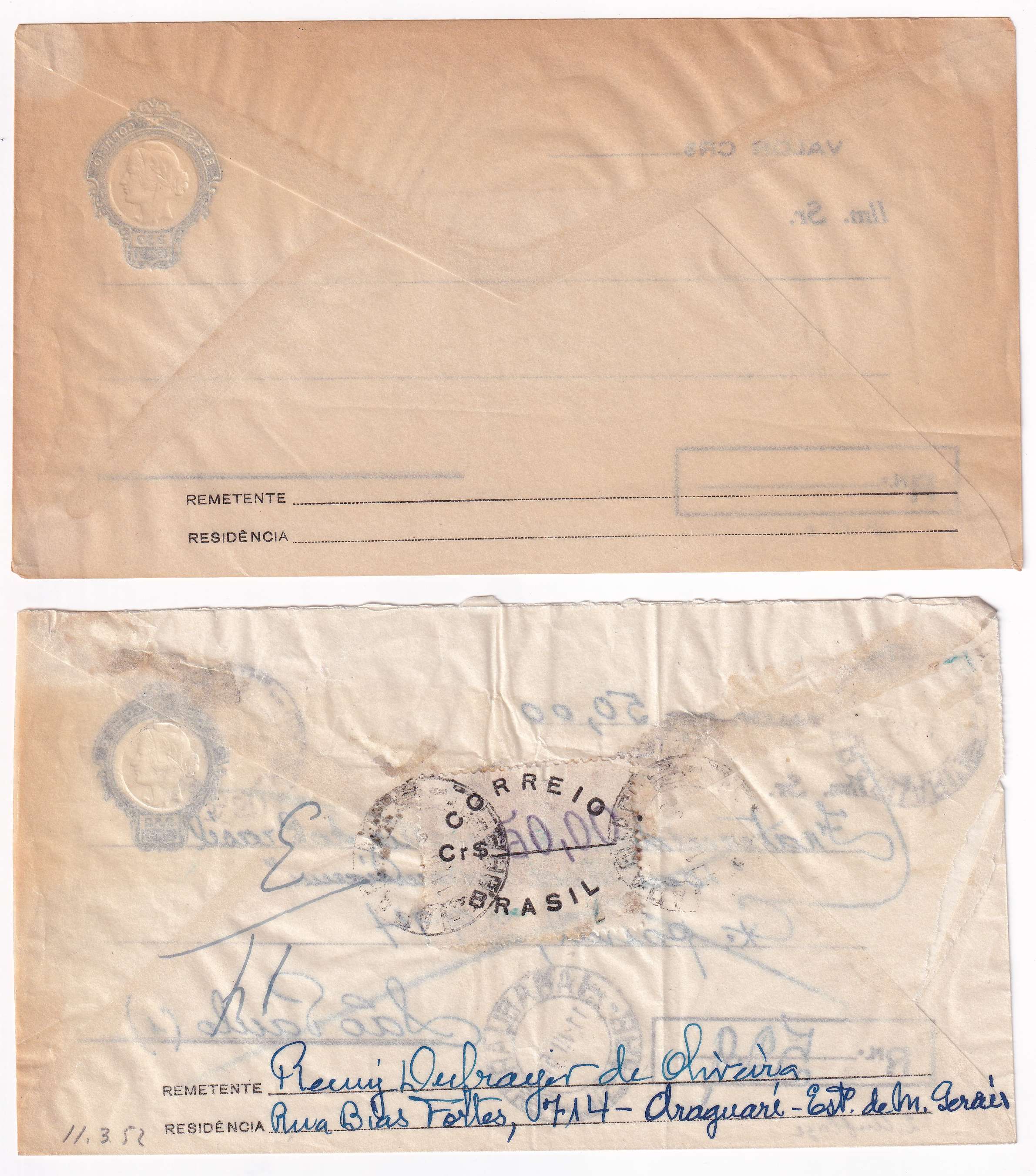 Brazil 1949 — Transparent Envelopes