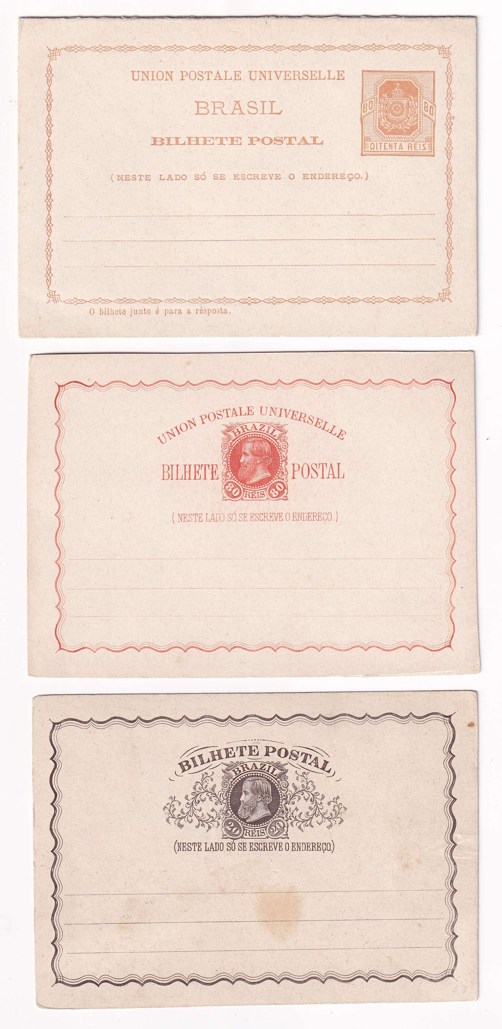 Brazil 1880 — Better group of 9 different entires including two double cards