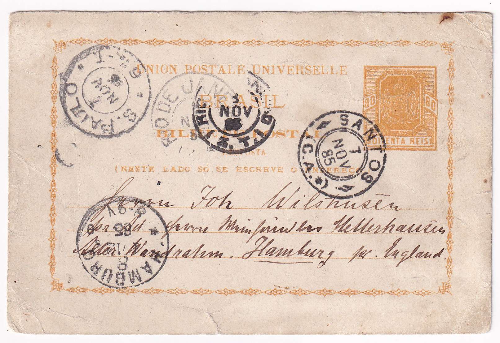 Brazil 1885 — Rhm Bp-8r