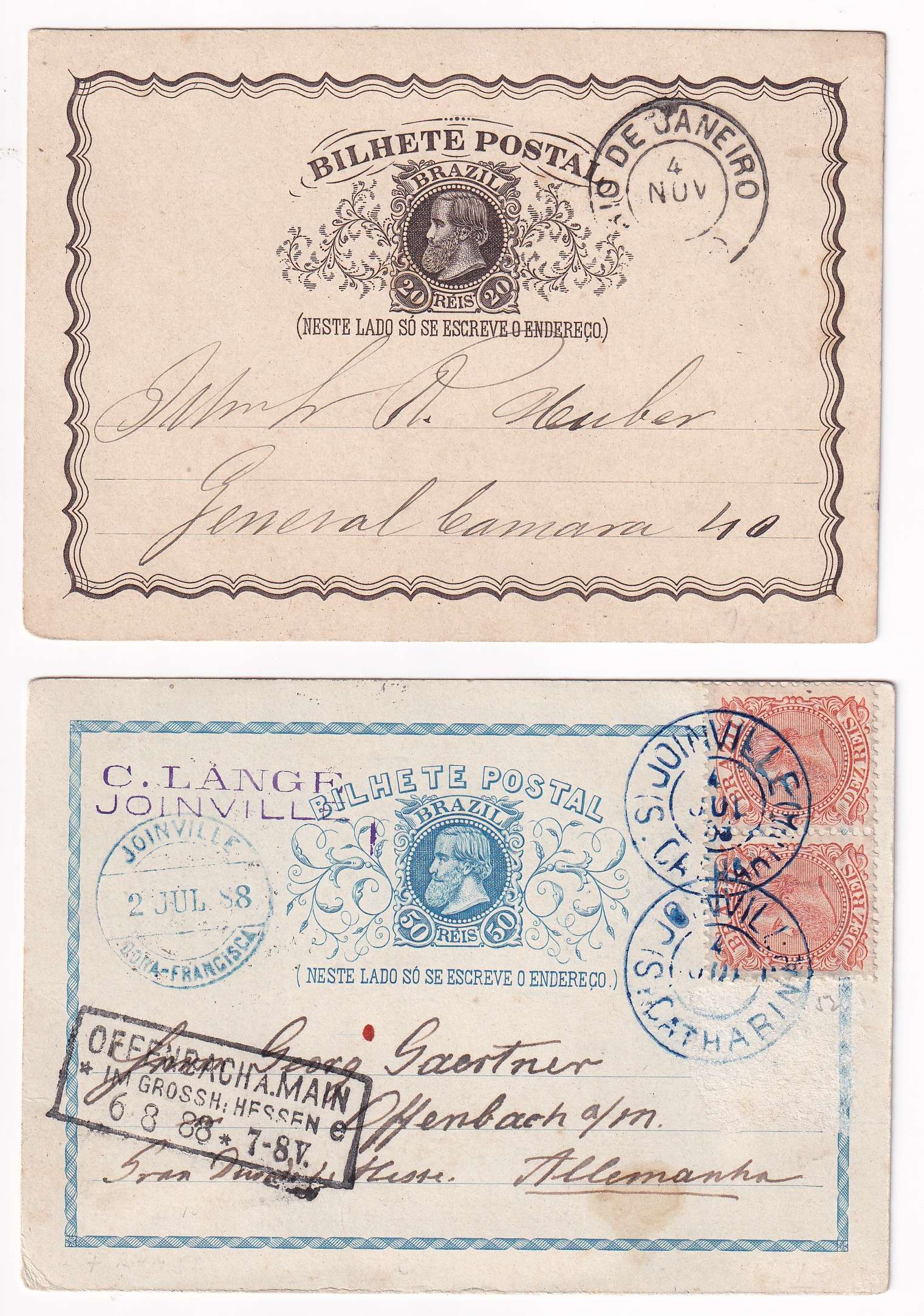 Brazil 1884 — Bp9-bp12