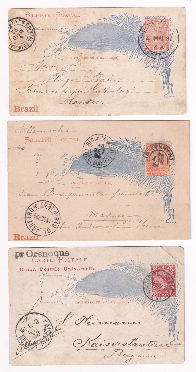 Brazil 1891 — Better group of 6 entires