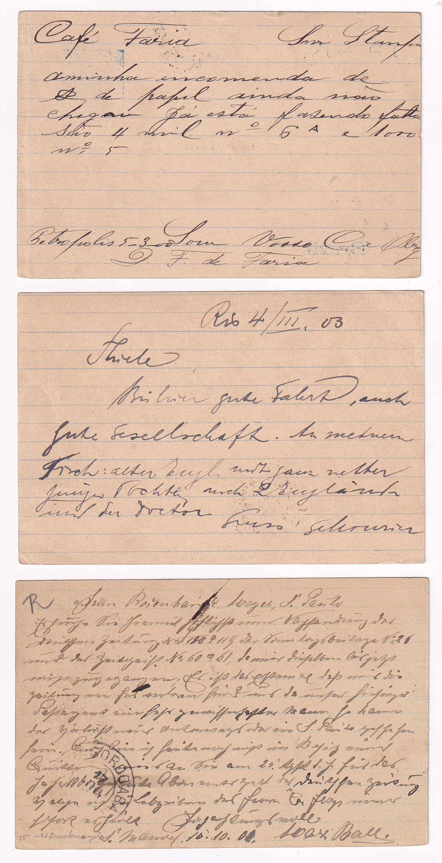 Brazil 1898 — Group of 8 entires used domestically including one due rated "T"
