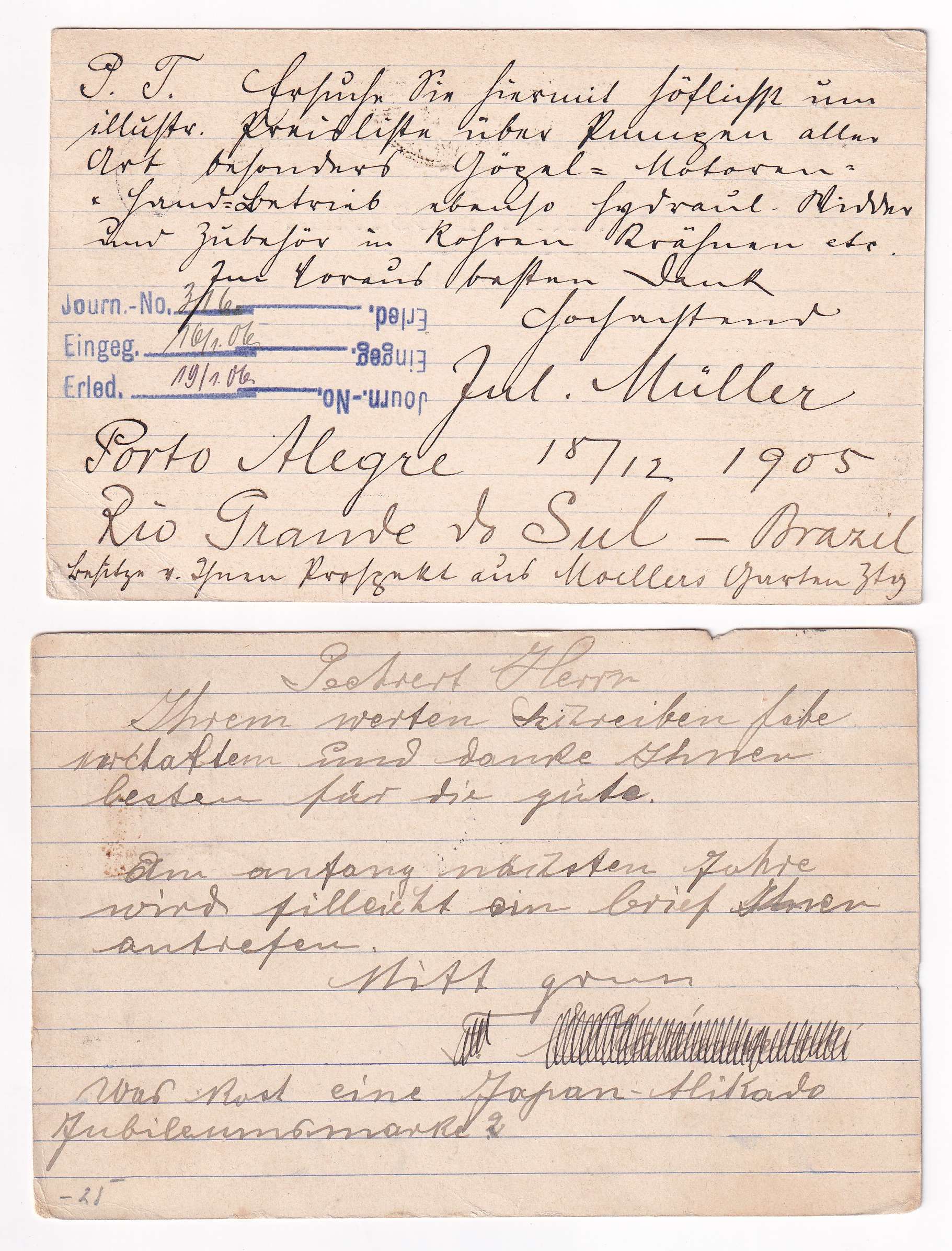 Brazil 1895 — Collection of 21 entires to Germany