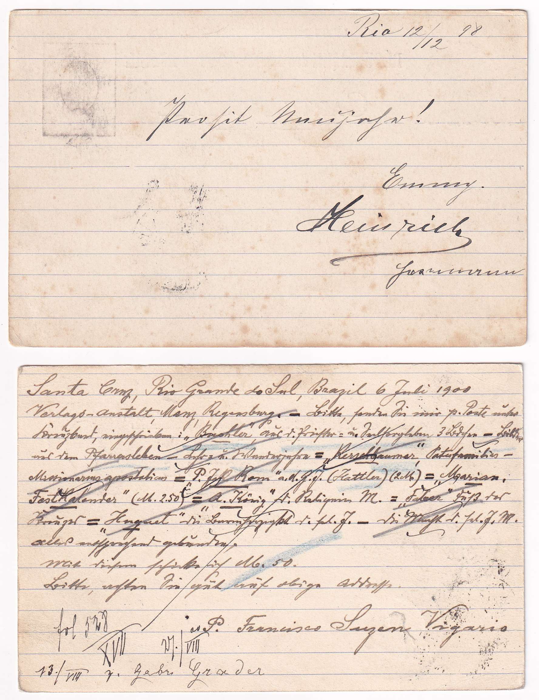 Brazil 1895 — Collection of 21 entires to Germany