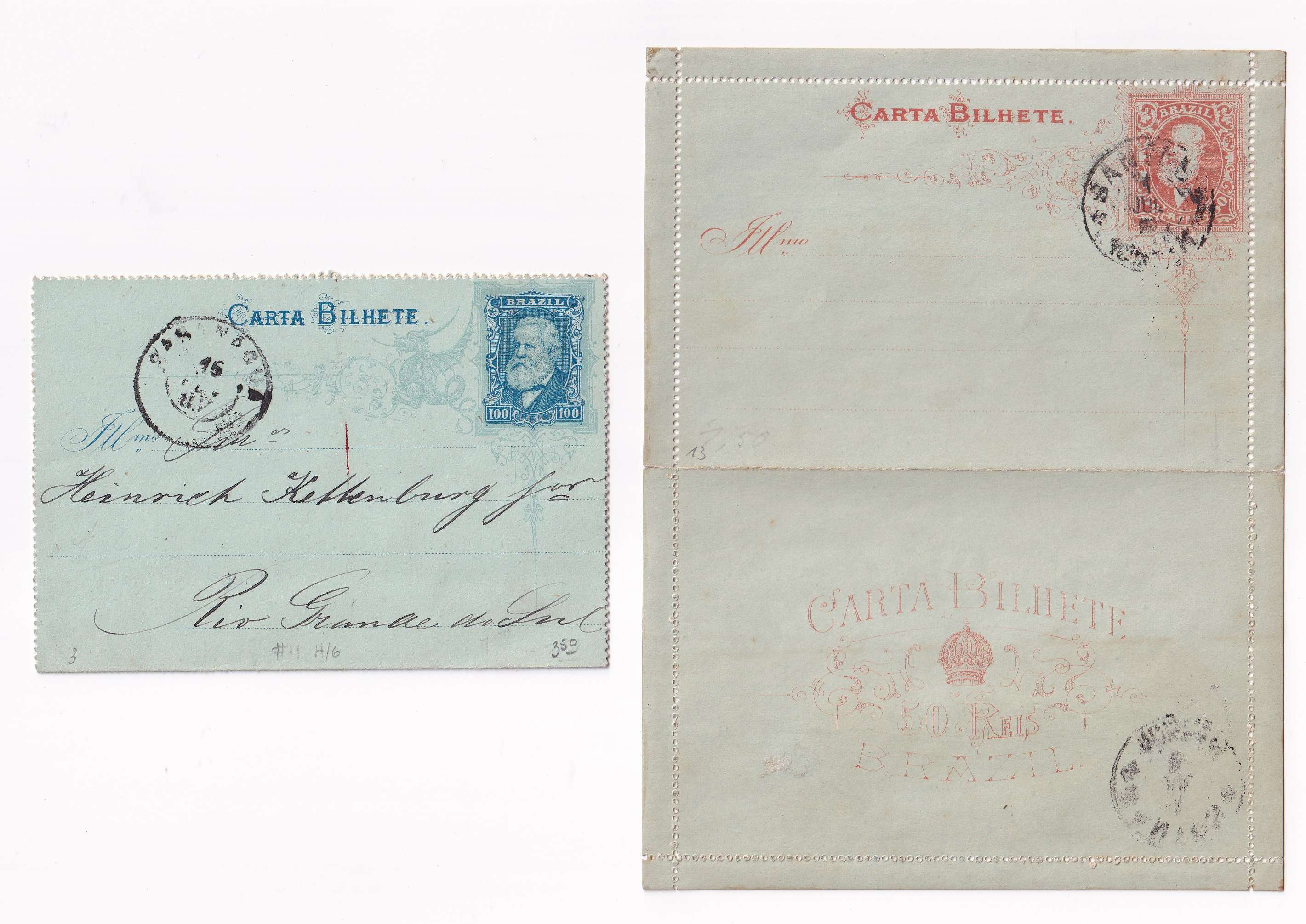 Brazil 1884 — Letter Cards