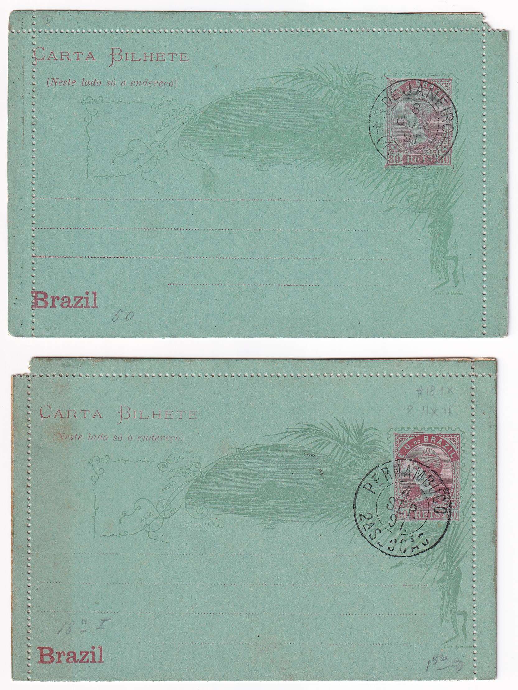Brazil 1891 — Letter Cards