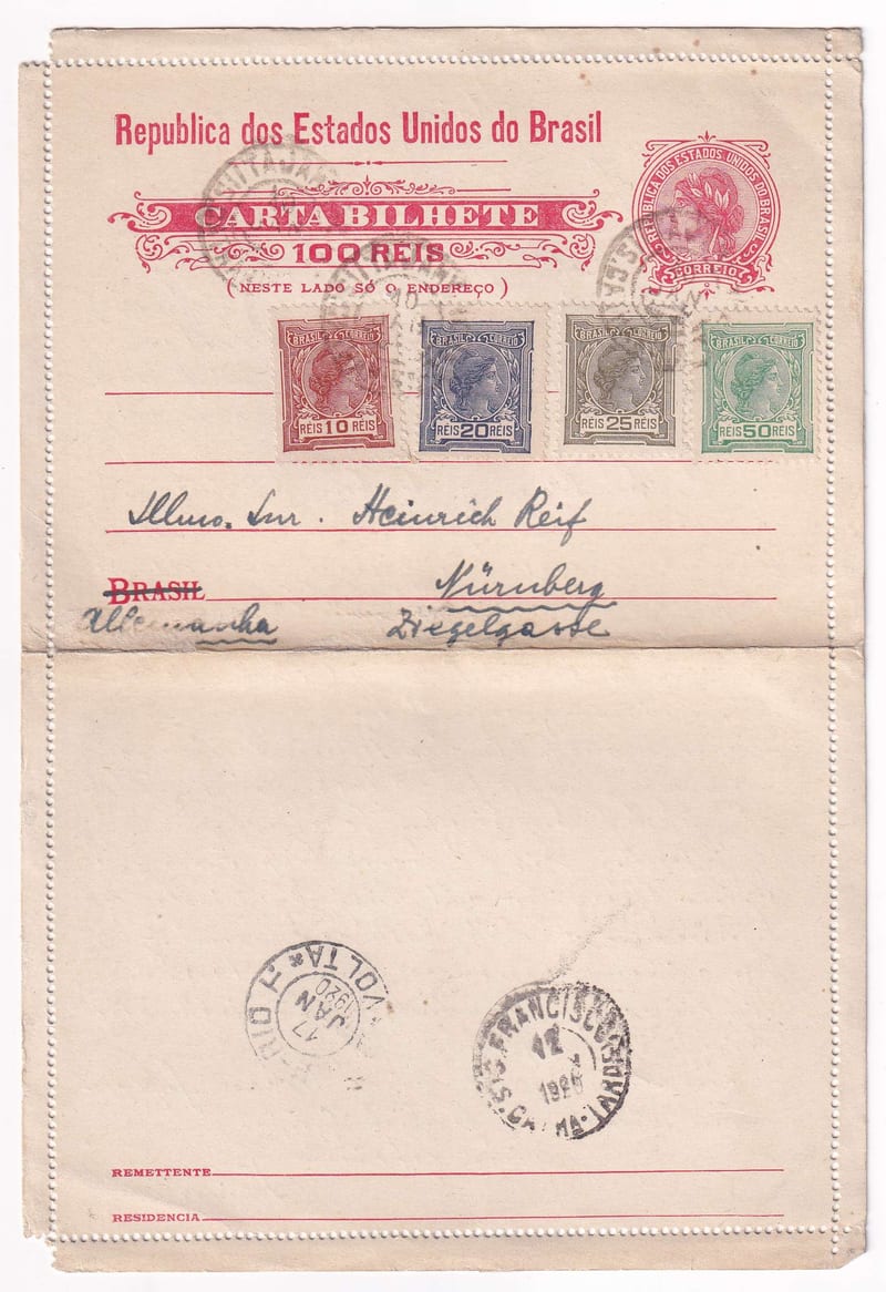 Brazil 1920 — Letter Card