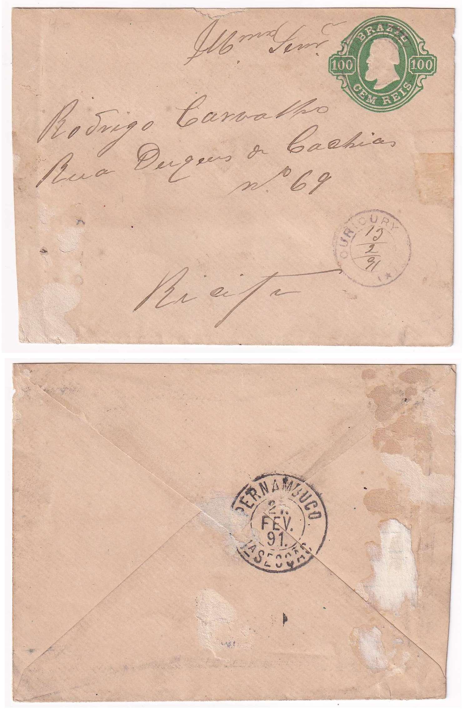 Brazil 1891 — Envelope
