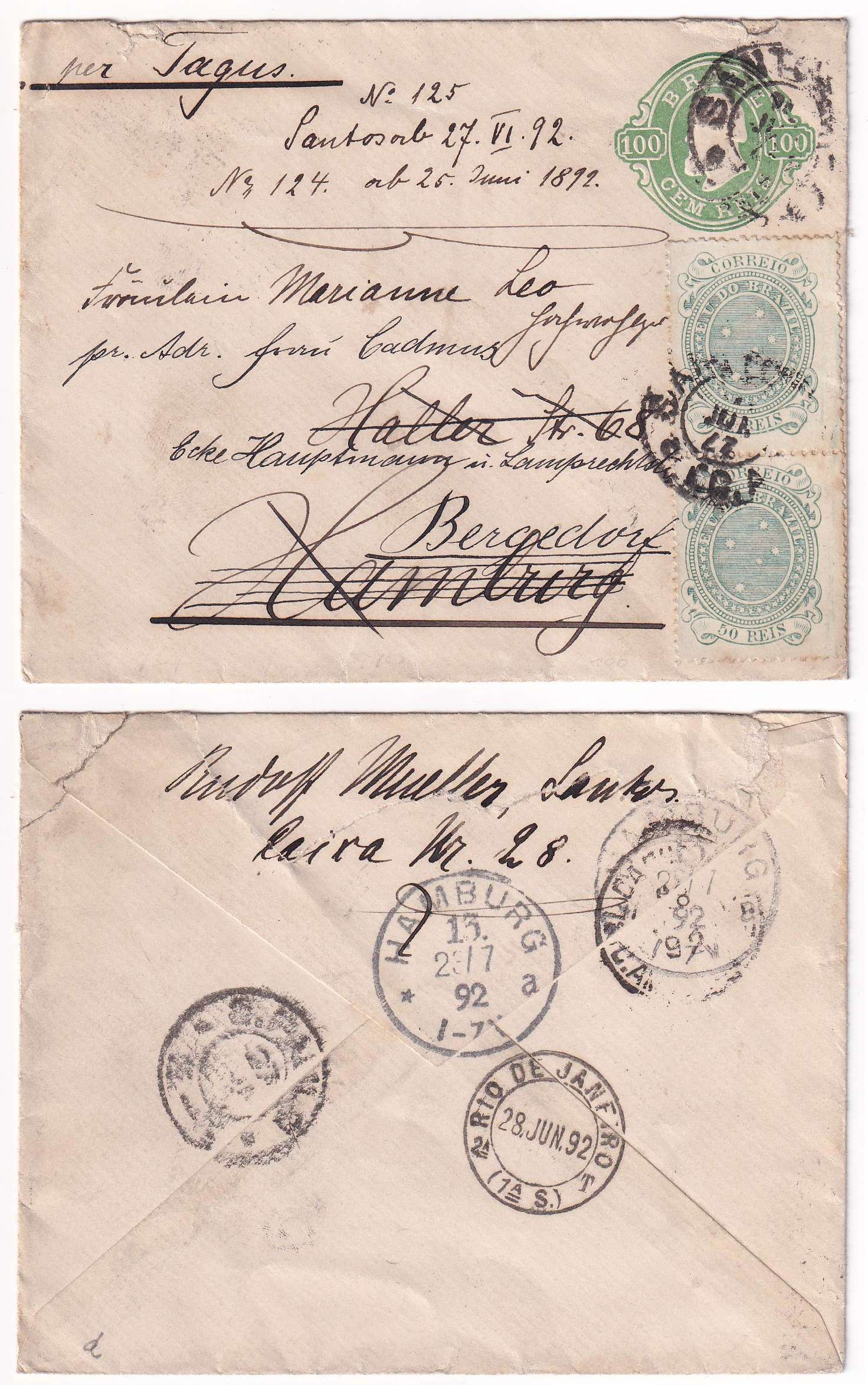 Brazil 1892 — Envelope
