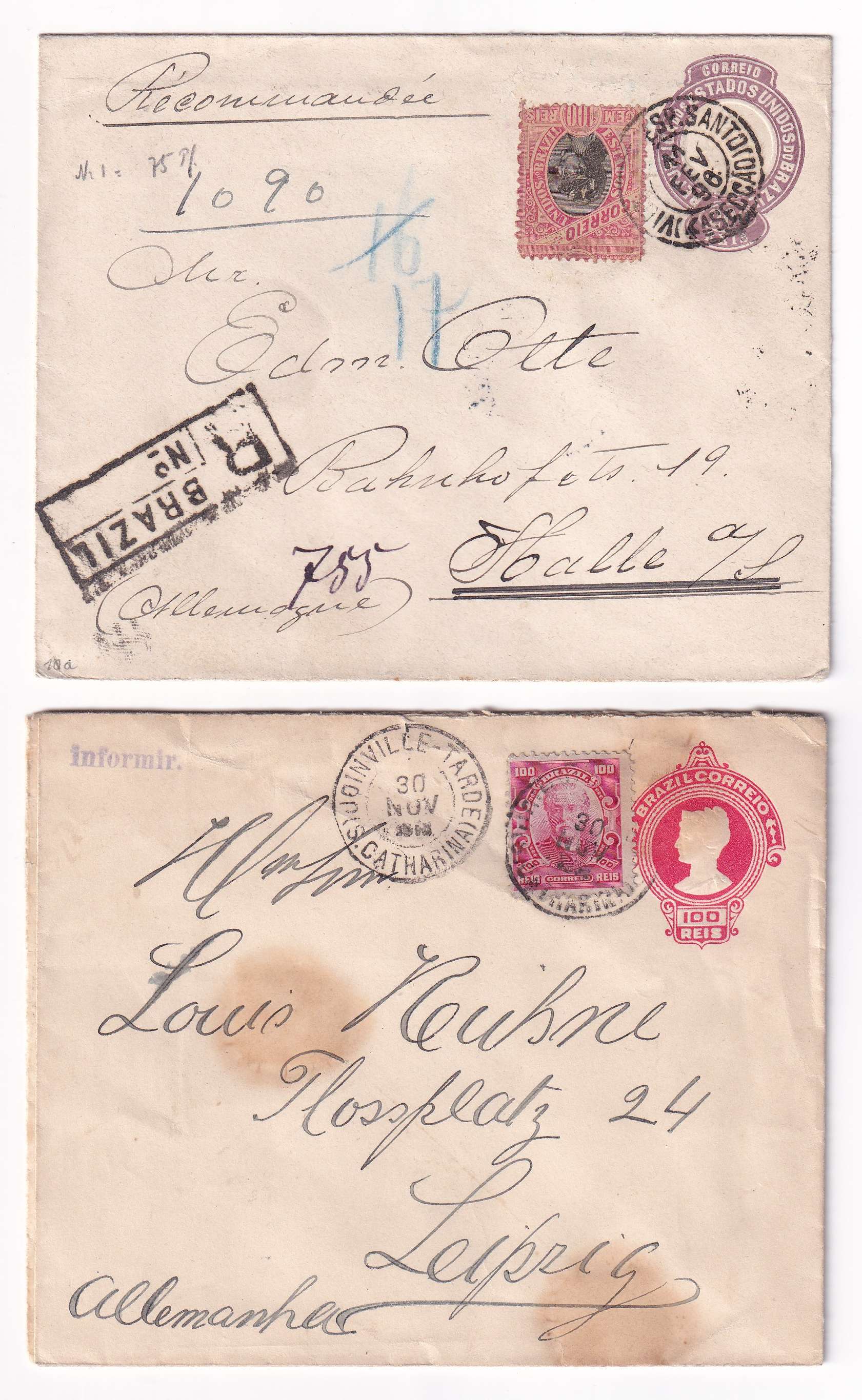 Brazil 1894 — Envelopes
