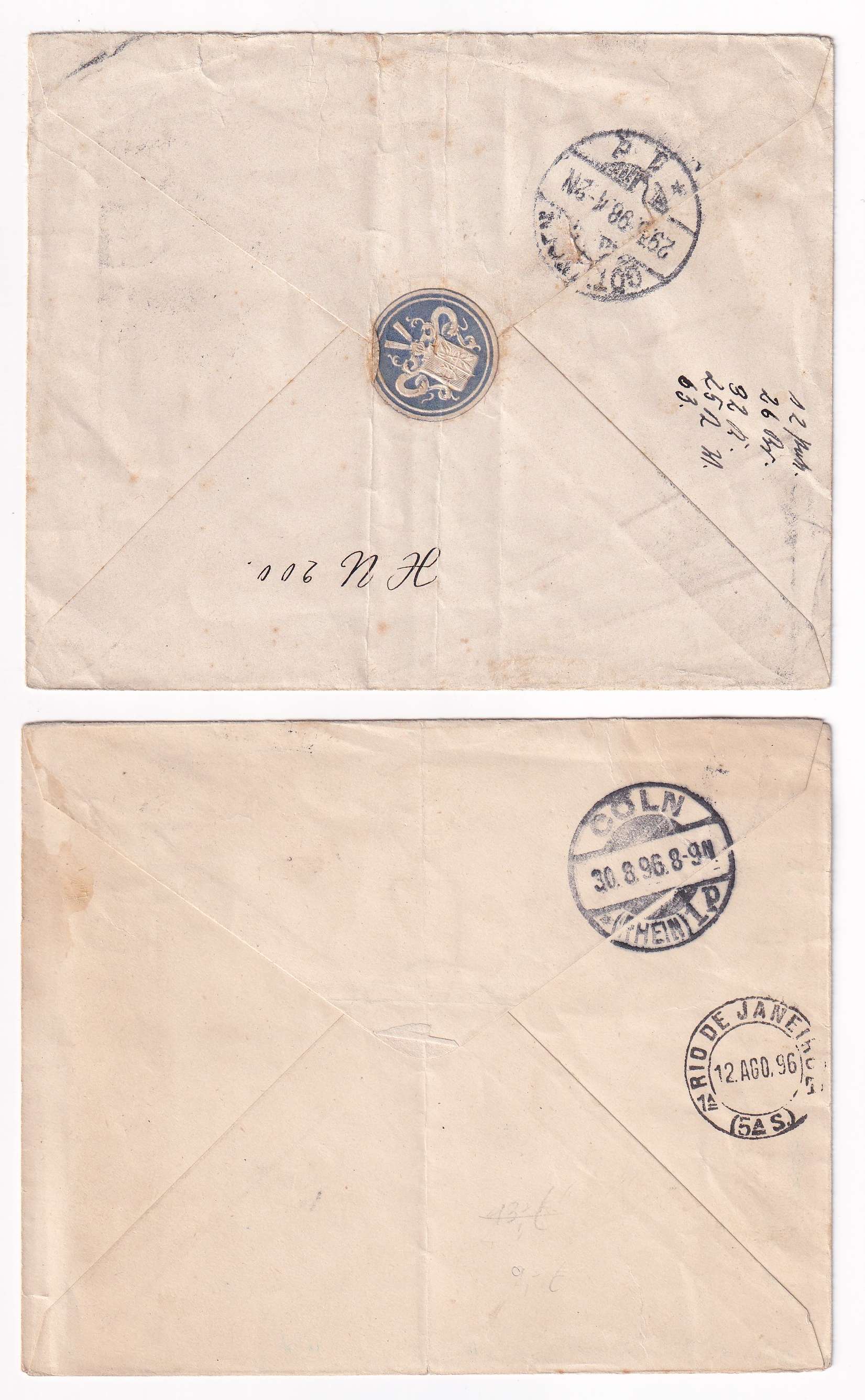 Brazil 1896 — Envelopes TO Europe