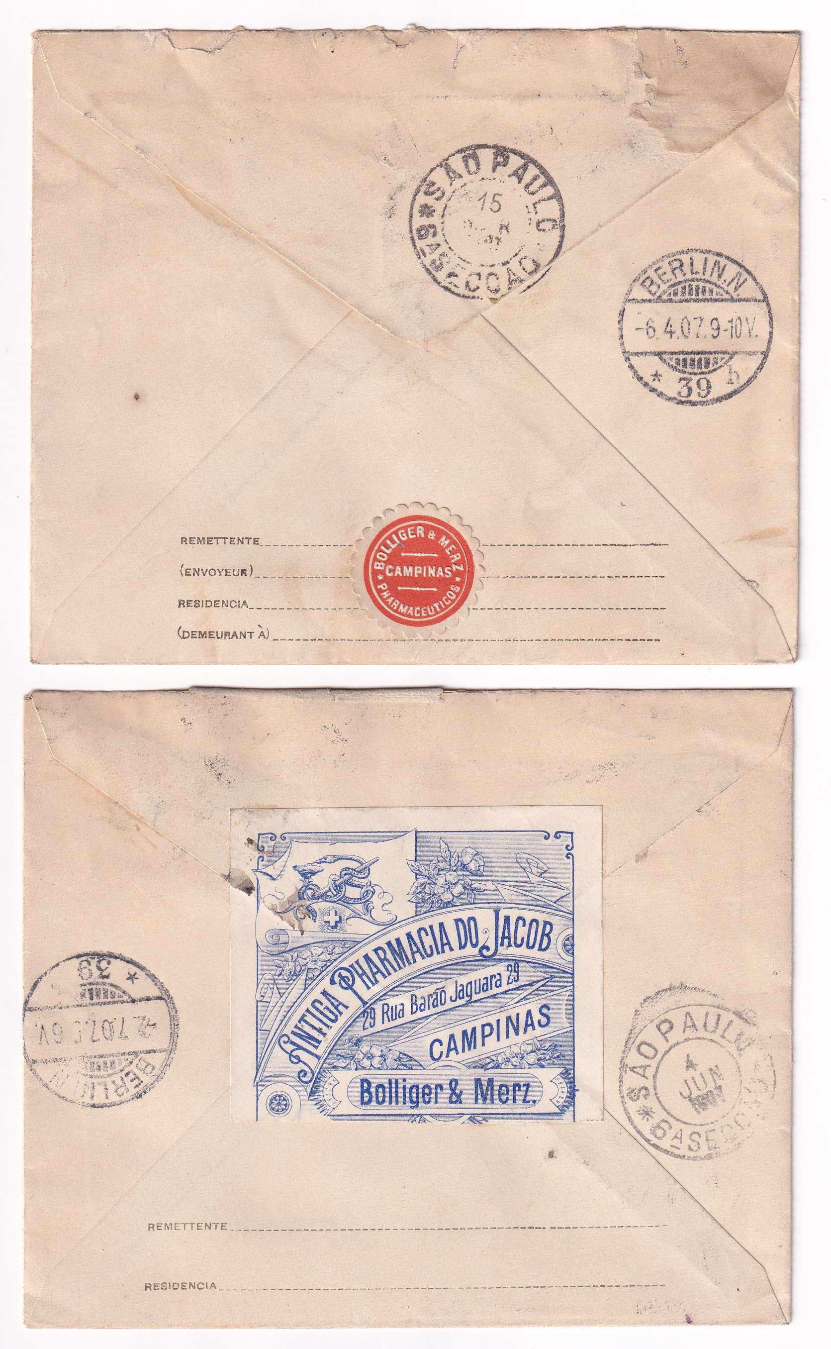 Brazil 1907 — R-envelopes
