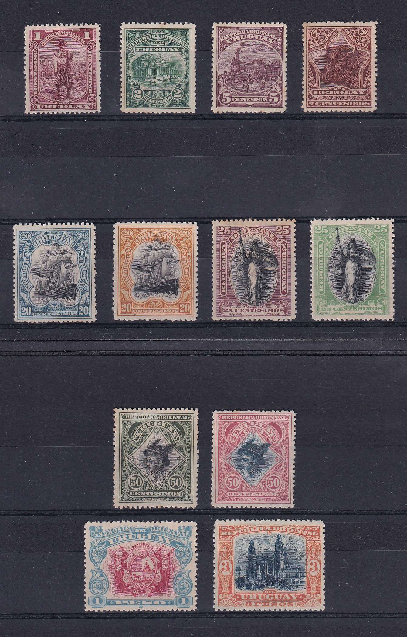 Uruguay 1895 — Scott 108 thru 129 not complete