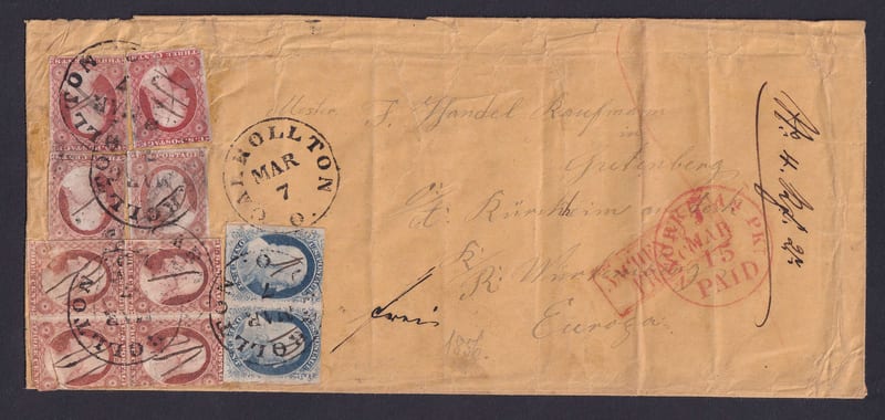 United States 1857 — A superbe cover to Germany