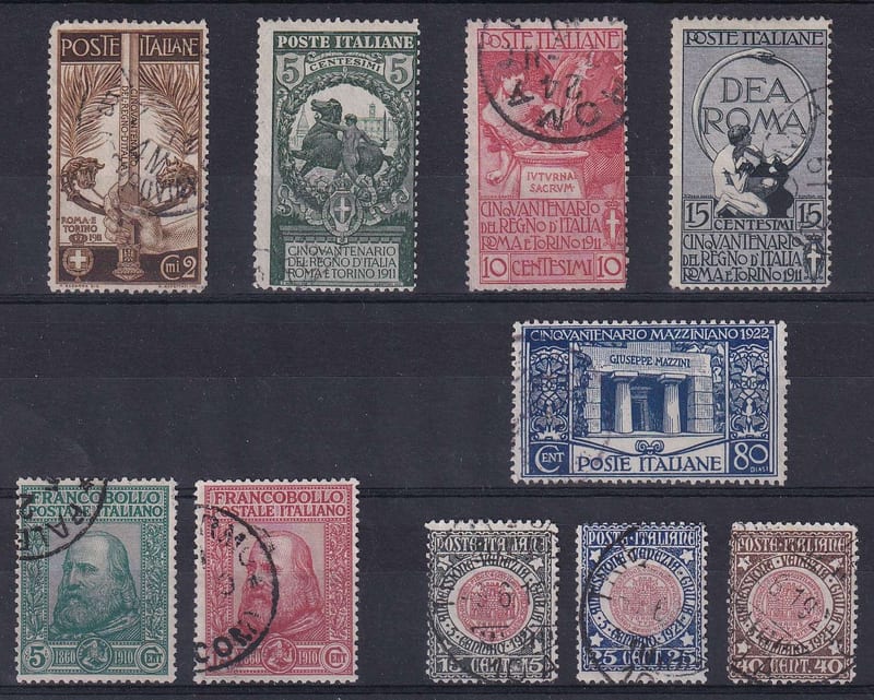 Italy 1910 — Scott 115-116, 119-122, 130-132 & 142