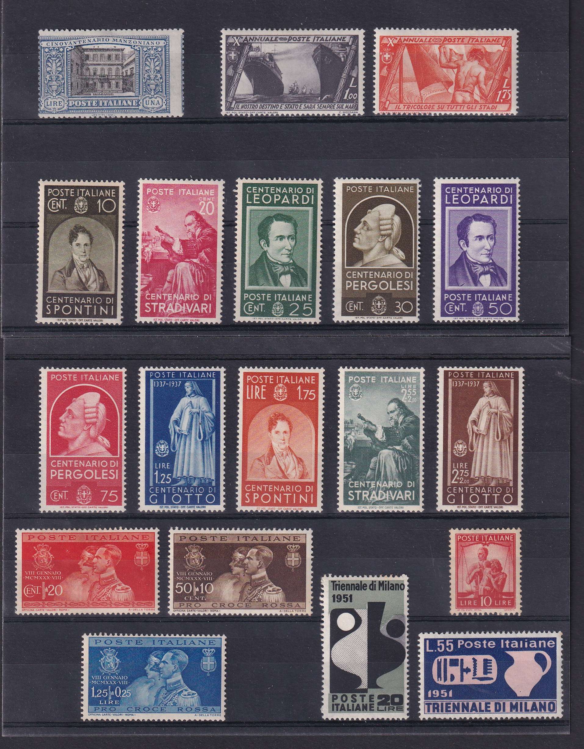 Italy 1923 — Scott 169, 239-241, 268-276, 300, 302, 387-396, 487 & 582-583
