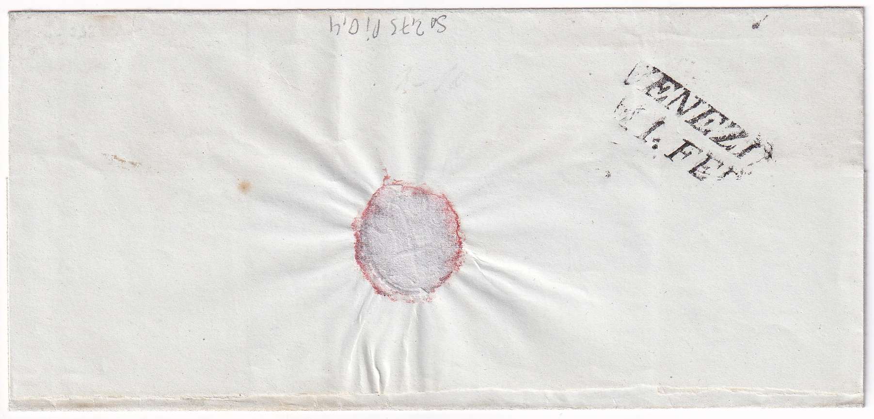 Austria 1850 — Letter sheet with Scott 6d type I, ribbed paper