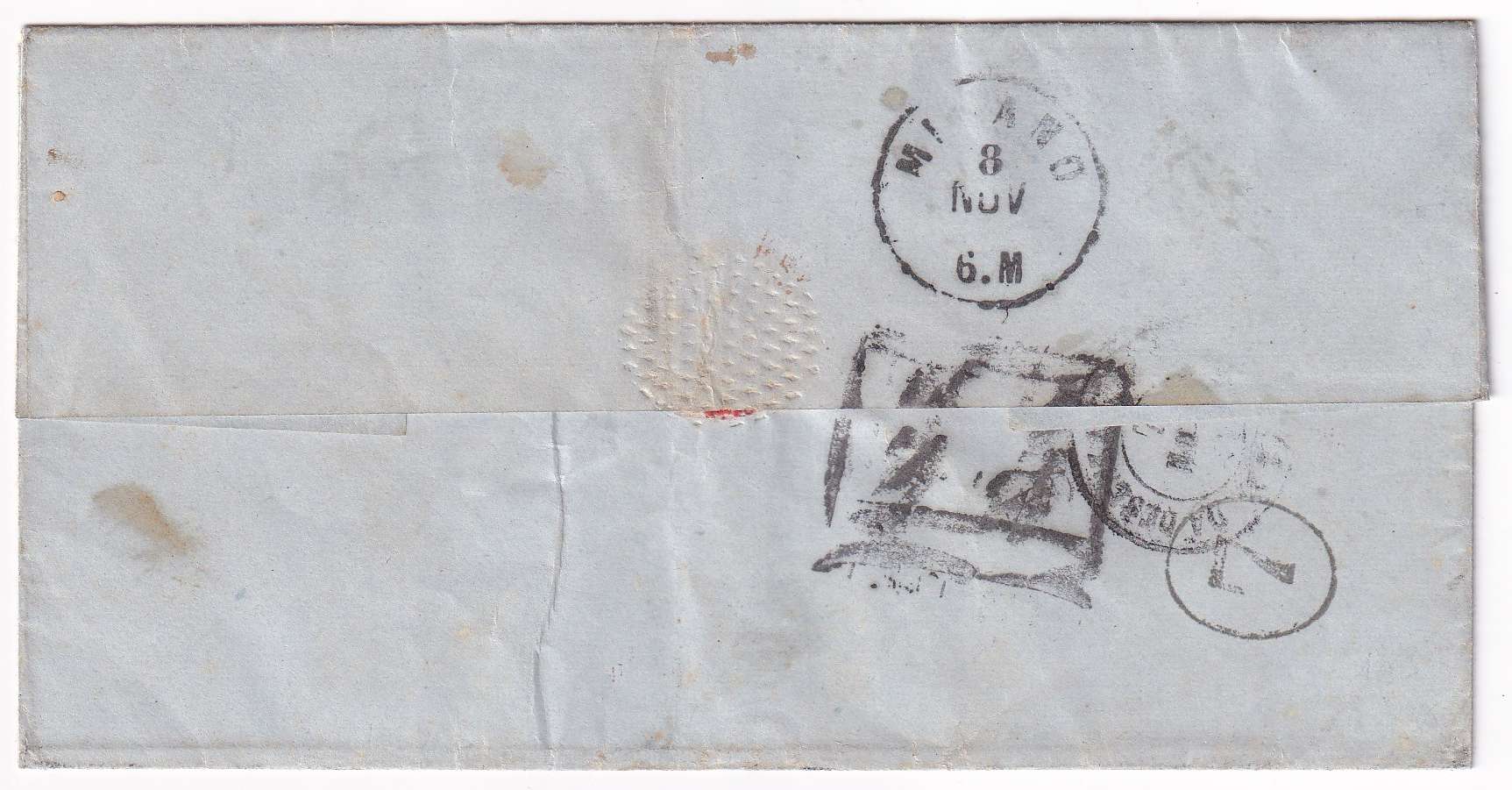 Austria 1862 — Letter sheet with Scott 9 type II pair & 11 Type II For A 16 Soldi franking tied by…