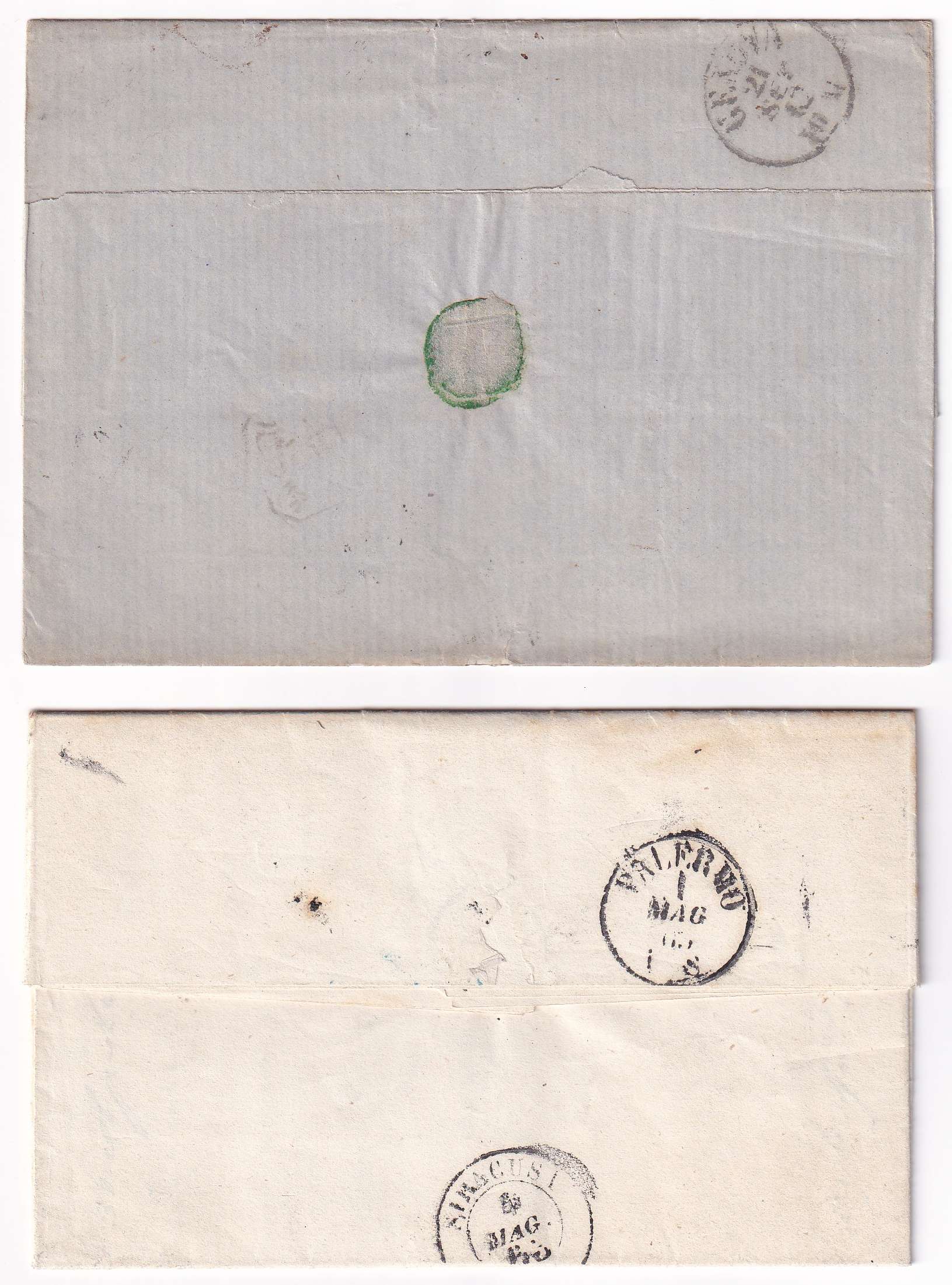 Italy 1862 — Scott 18 dark blue on Els, Bologna 20 Set 62 to Genova with arrival backstamp and Scott…