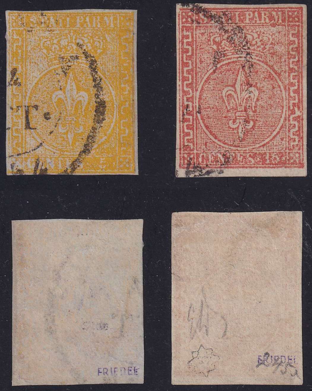 Italy 1853 — Scott 6 & 7