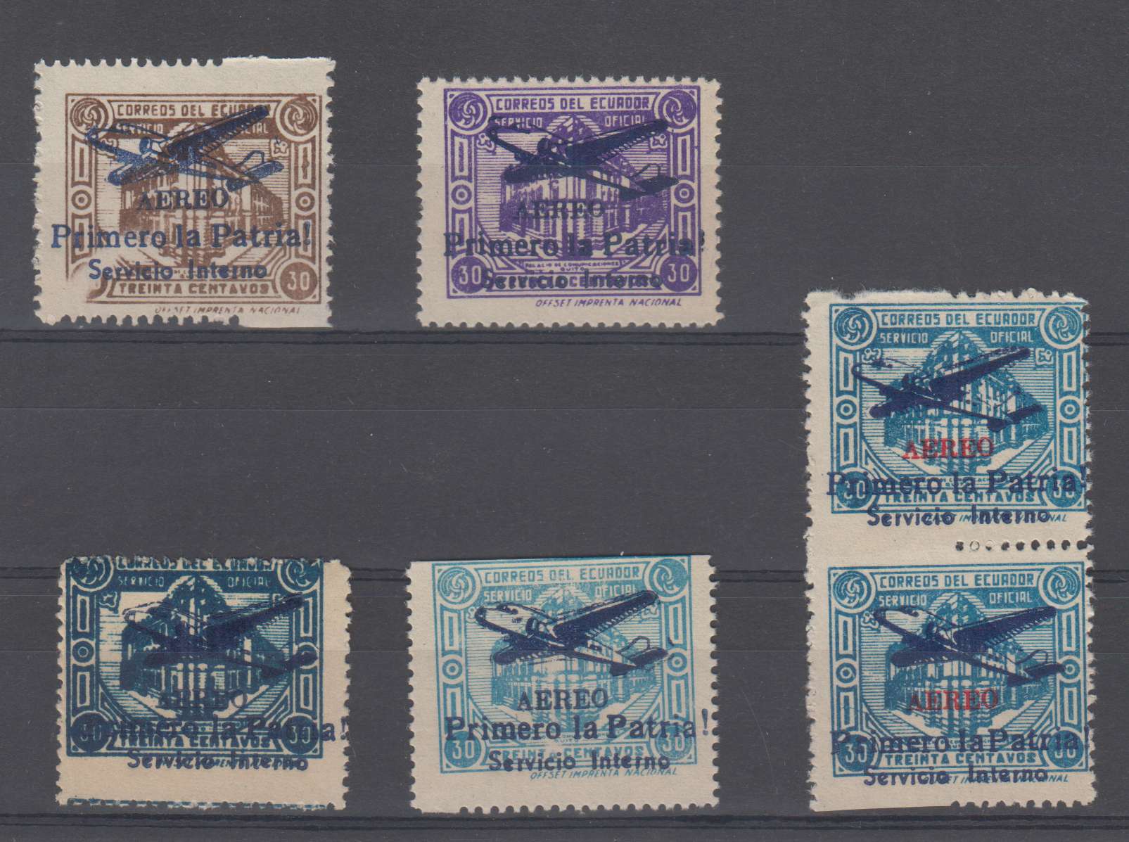 Ecuador 1947 — Primero la Patria airpost issue