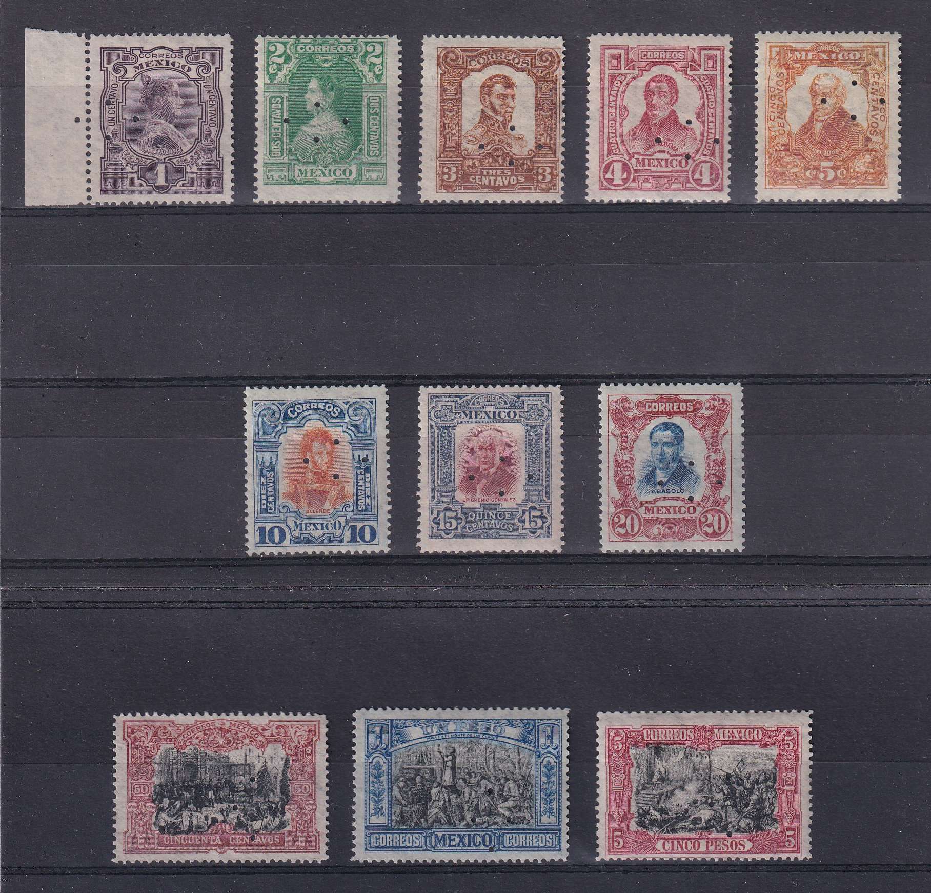 Mexico 1910 — Scott 310-320