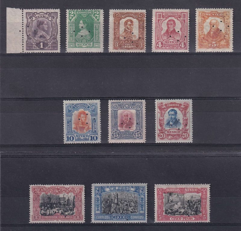 Mexico 1910 — Scott 310-320