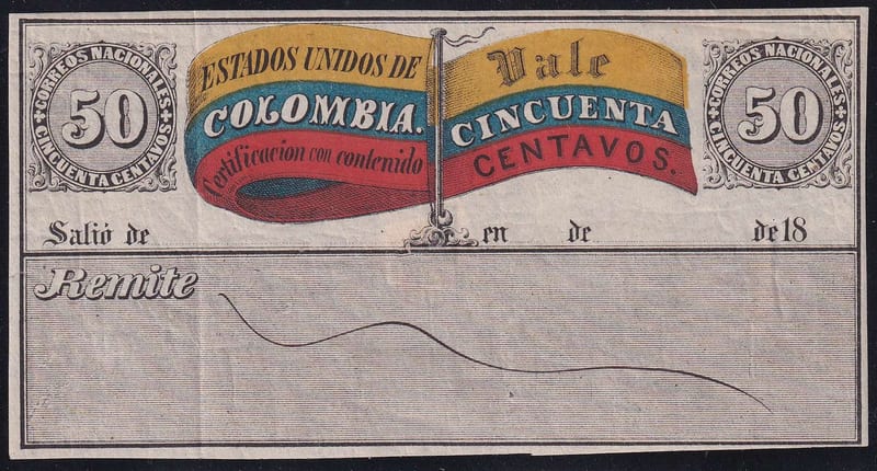 Colombia 1880 — Insured letter stamps