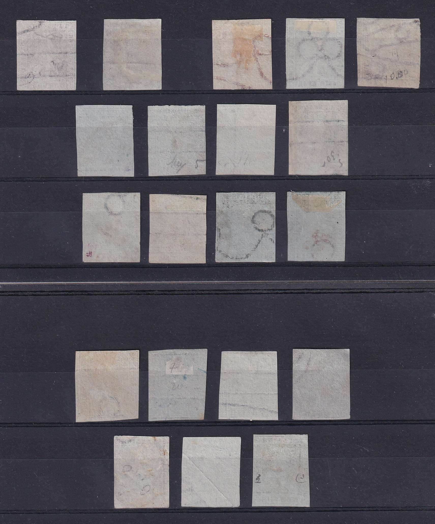 Italy 1851 — Scott 1-2, 4-8, 4a, 5a, 6a, 7a, 7b & 8a