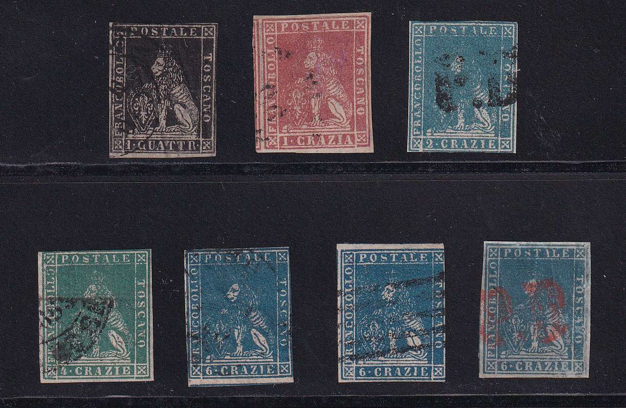 Italy 1857 — Scott 10 & 12-15