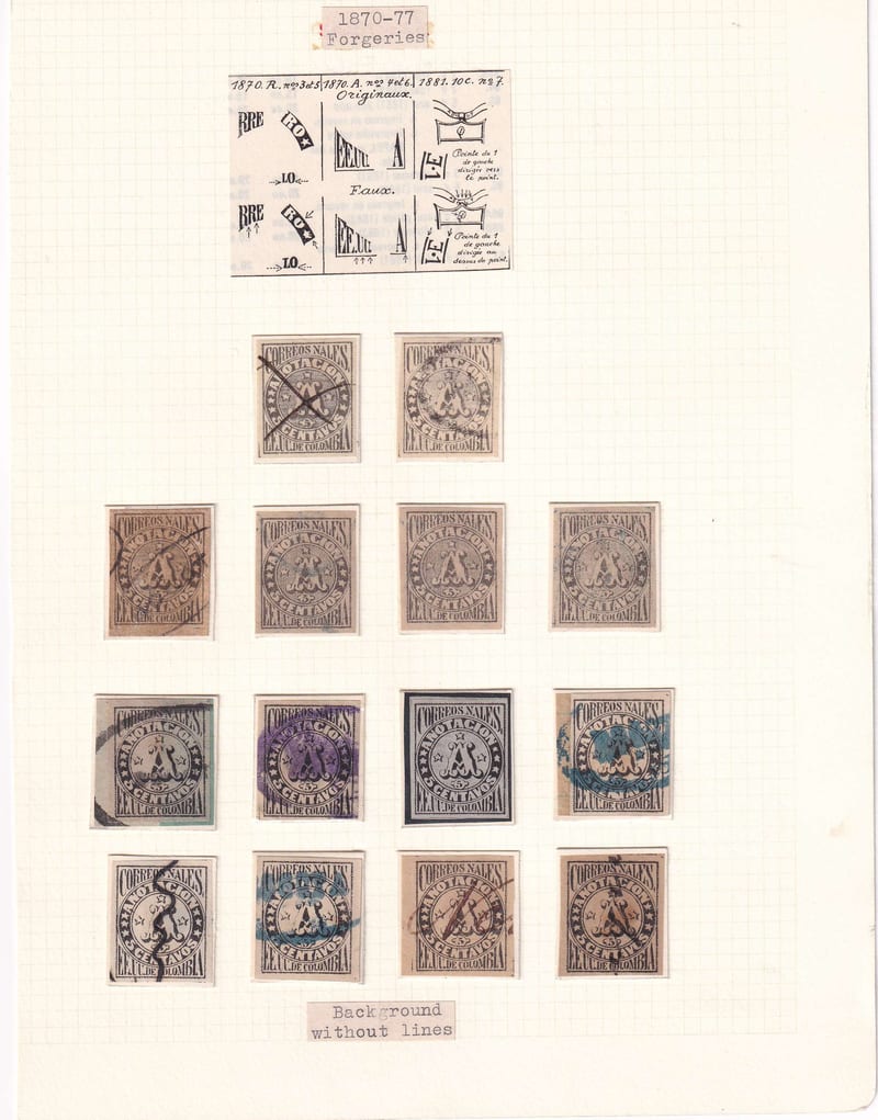 Colombia 1870 — Registration Stamps