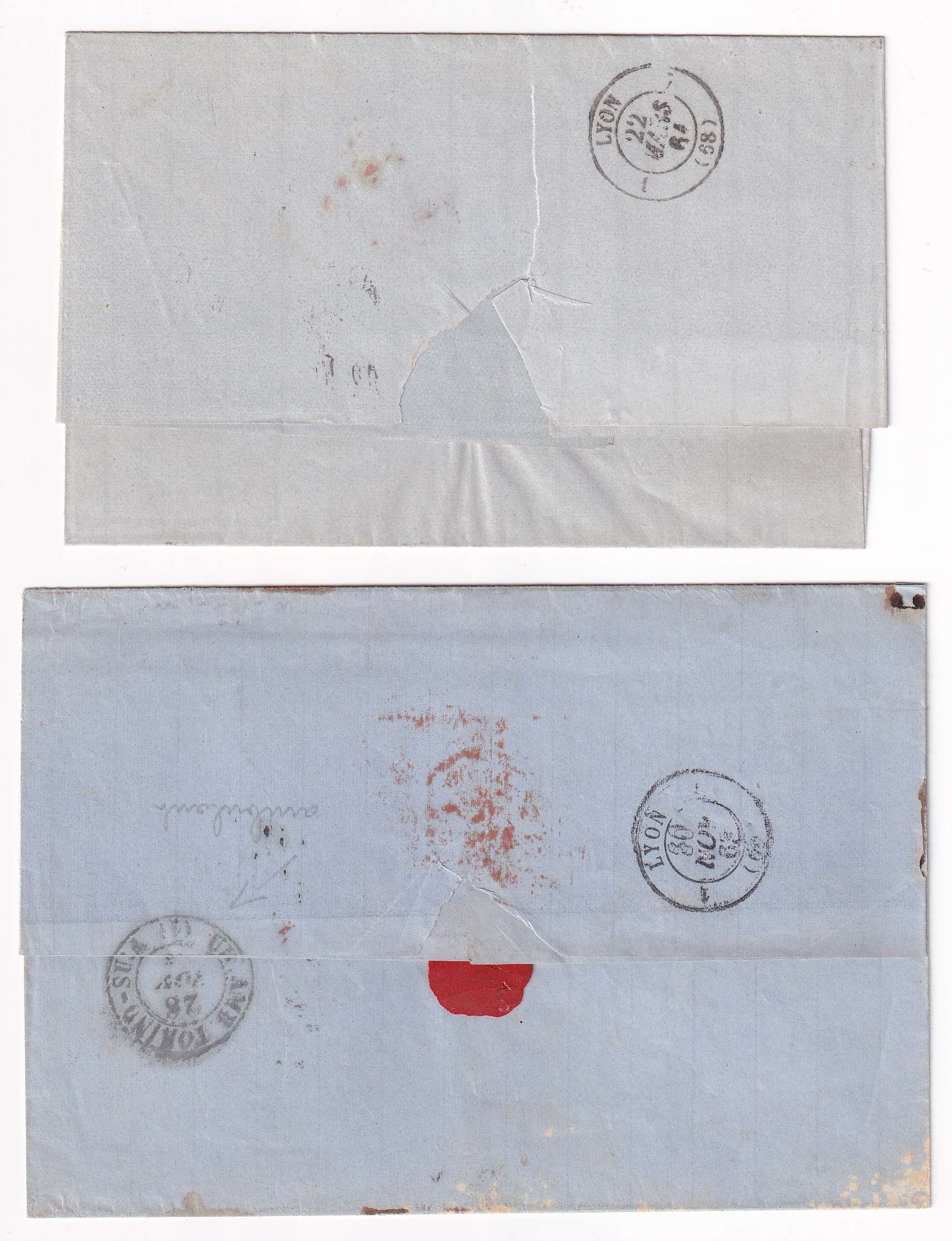 Italy 1861 — Pair OF Letters TO France