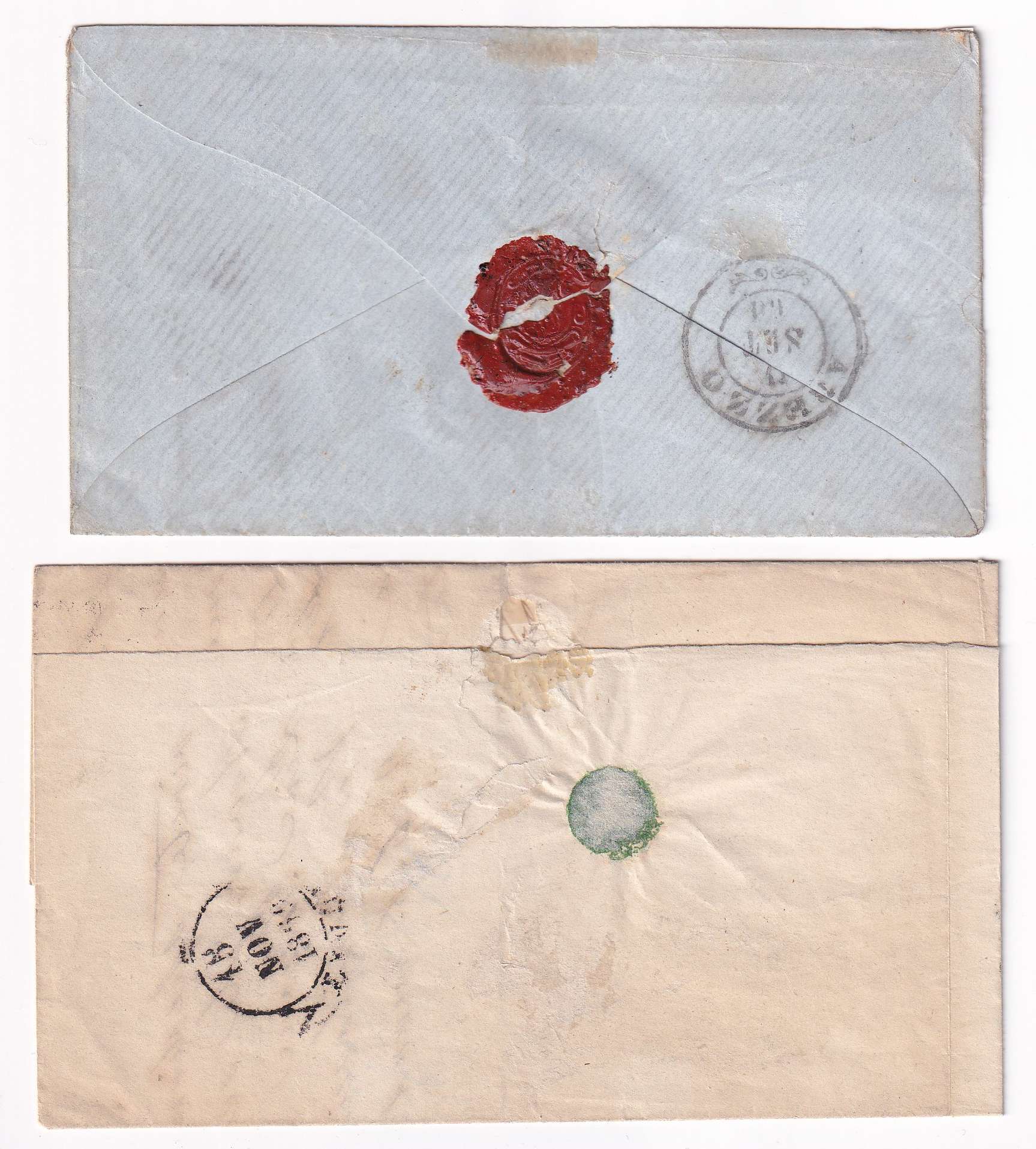 Italy 1860 — Scott 19 & 19b on separate letters