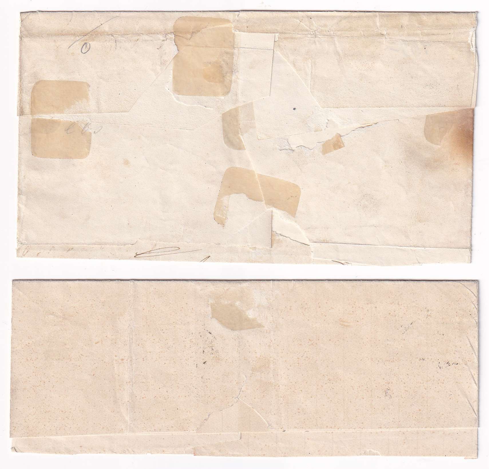 Italy 1859 — Scott 13 blue & 13d ultramarine on separate part letter sheet or large piece